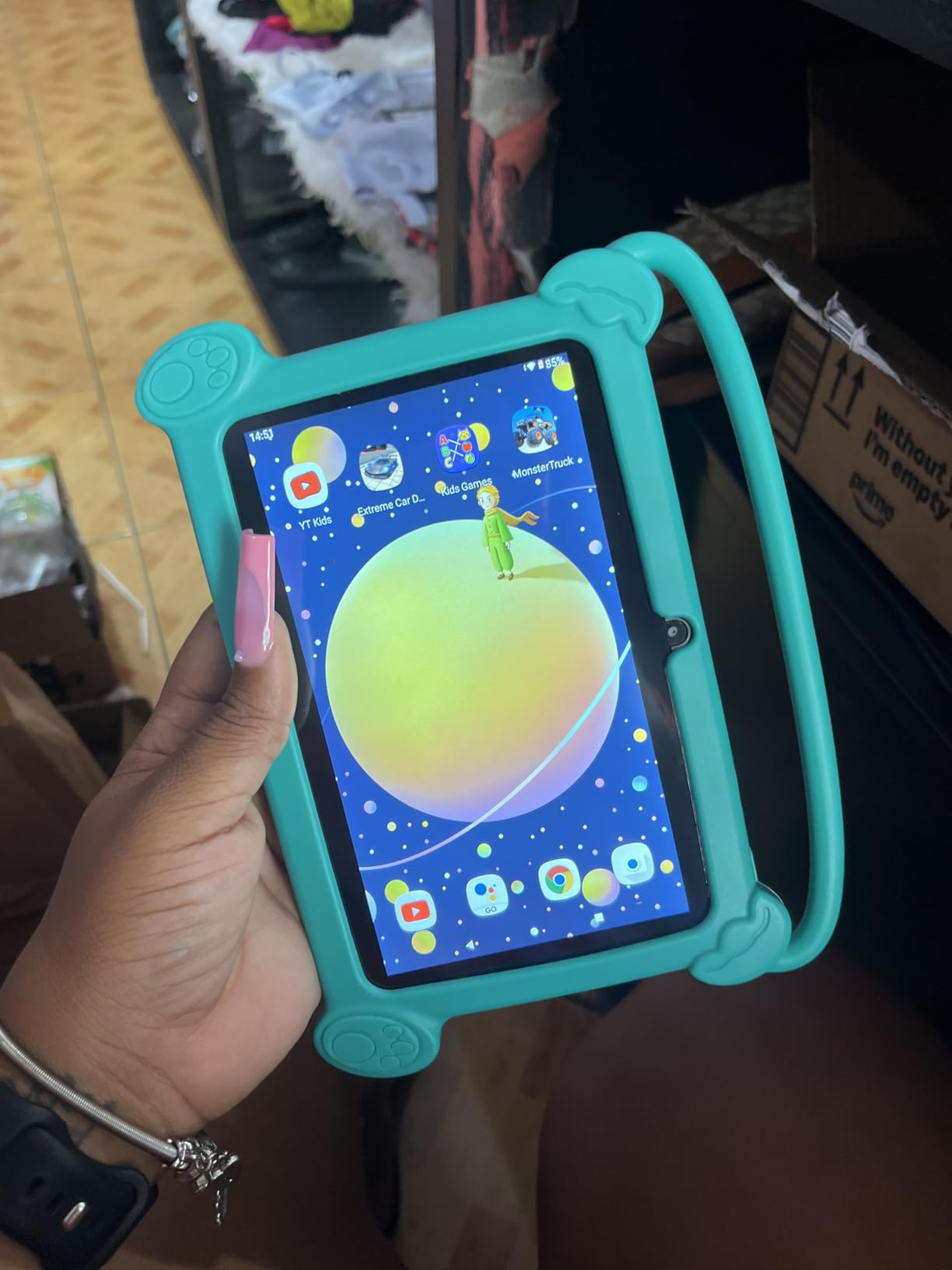 Kids Tablet 7 inch 3-9 for Kids,32GB ROM Toddler with Shockproof Case,Kids Android Software Installed Netflix,YoutTube, aiwawa Apps Parent Controls,Dual Camra, WiFi,FM, GPS (Pink) customer photo 2