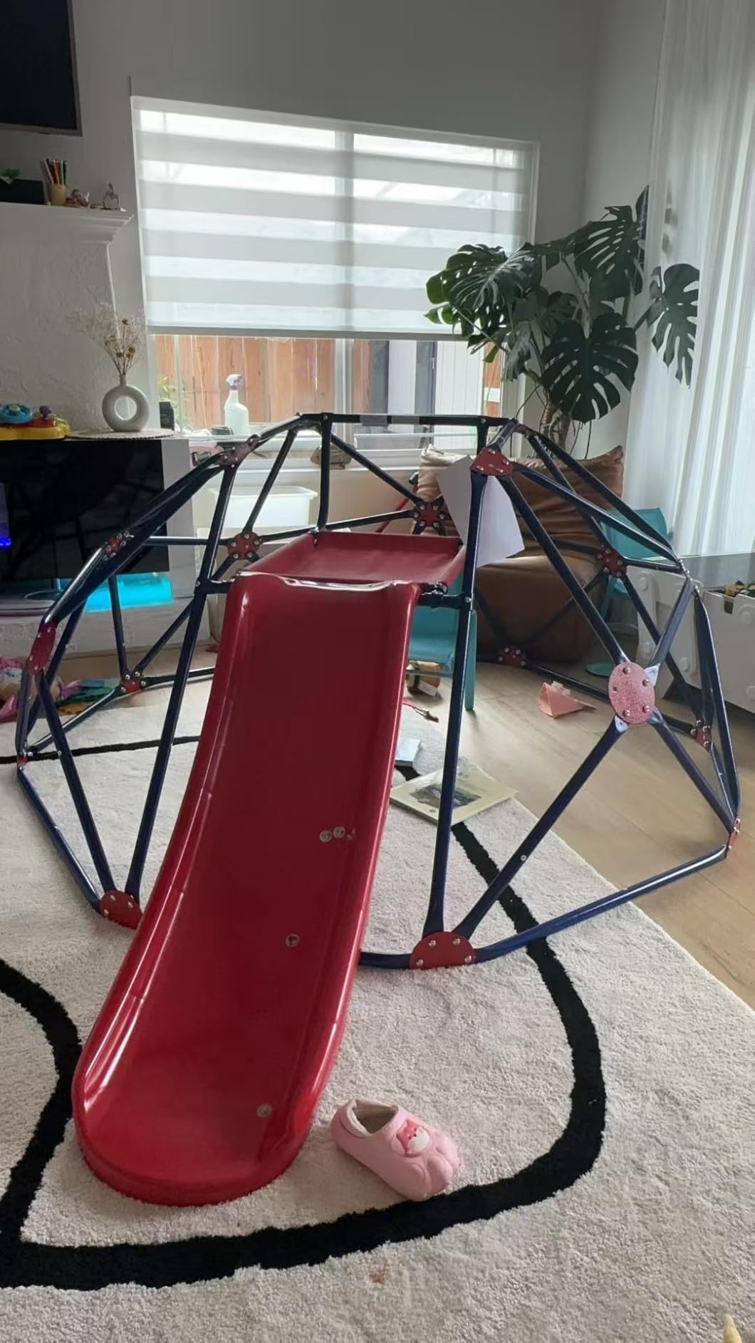 Olakids Climbing Dome with Slide, Kids Outdoor Jungle Gym Geometric Dome Climber, Steel Frame, 8FT Climb Structure Backyard Playground Center Equipment for Toddlers customer photo 2