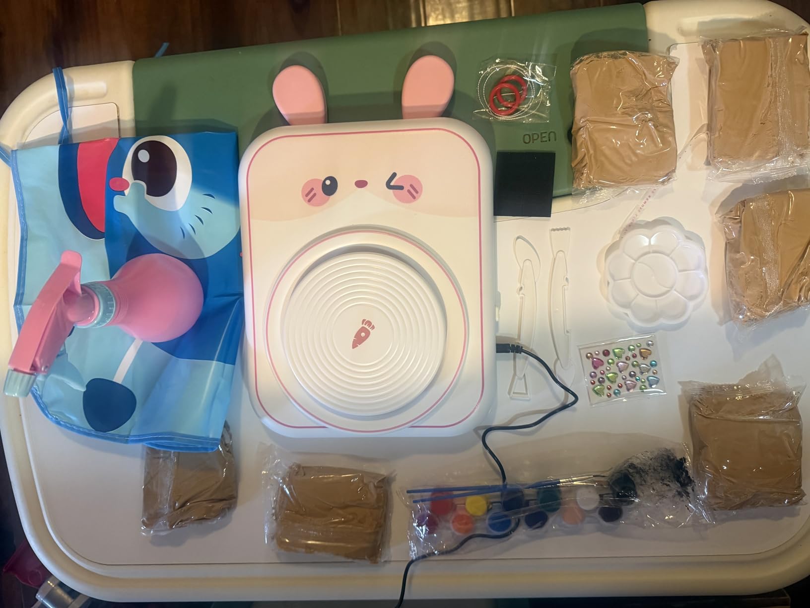 Pottery Wheel for Kids with Foot Pedal, Air Dry Clay Craft Kit Ages 6+ customer photo 1