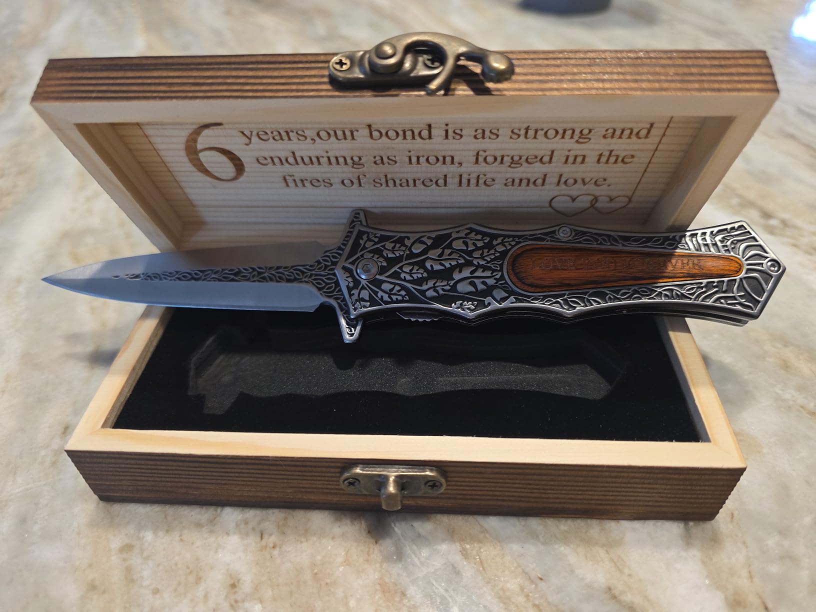 Anniversary Birthday Gift for Men/Him/Husband, Engraved Pocket Knife customer photo 1