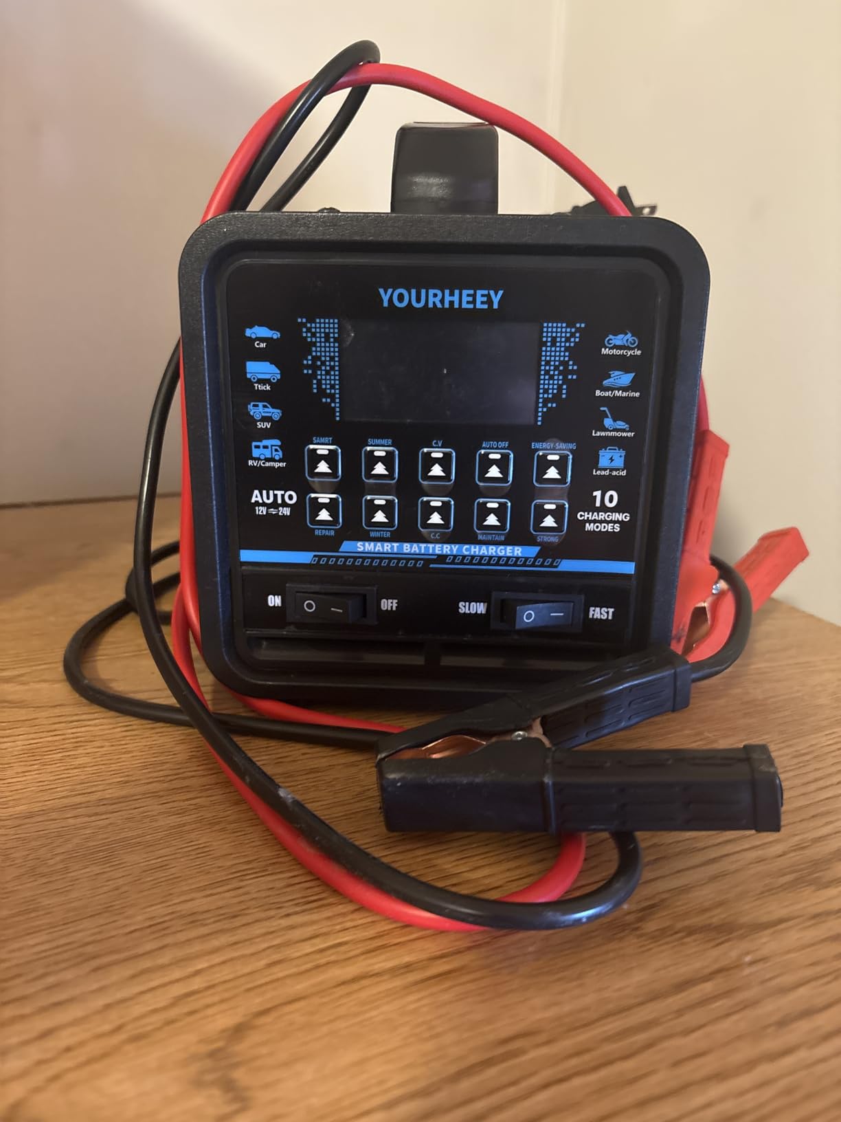 2026 Upgraded 12V/24V 0-20A Heavy Duty Battery Charger/Maintainer with Auto Shutoff, Repair & Winter Mode, 10 Modes & Color Screen for Car, Truck, Motorcycle, RV, Boat, Lawn Mower, Deep Cycle Chargers customer photo 2