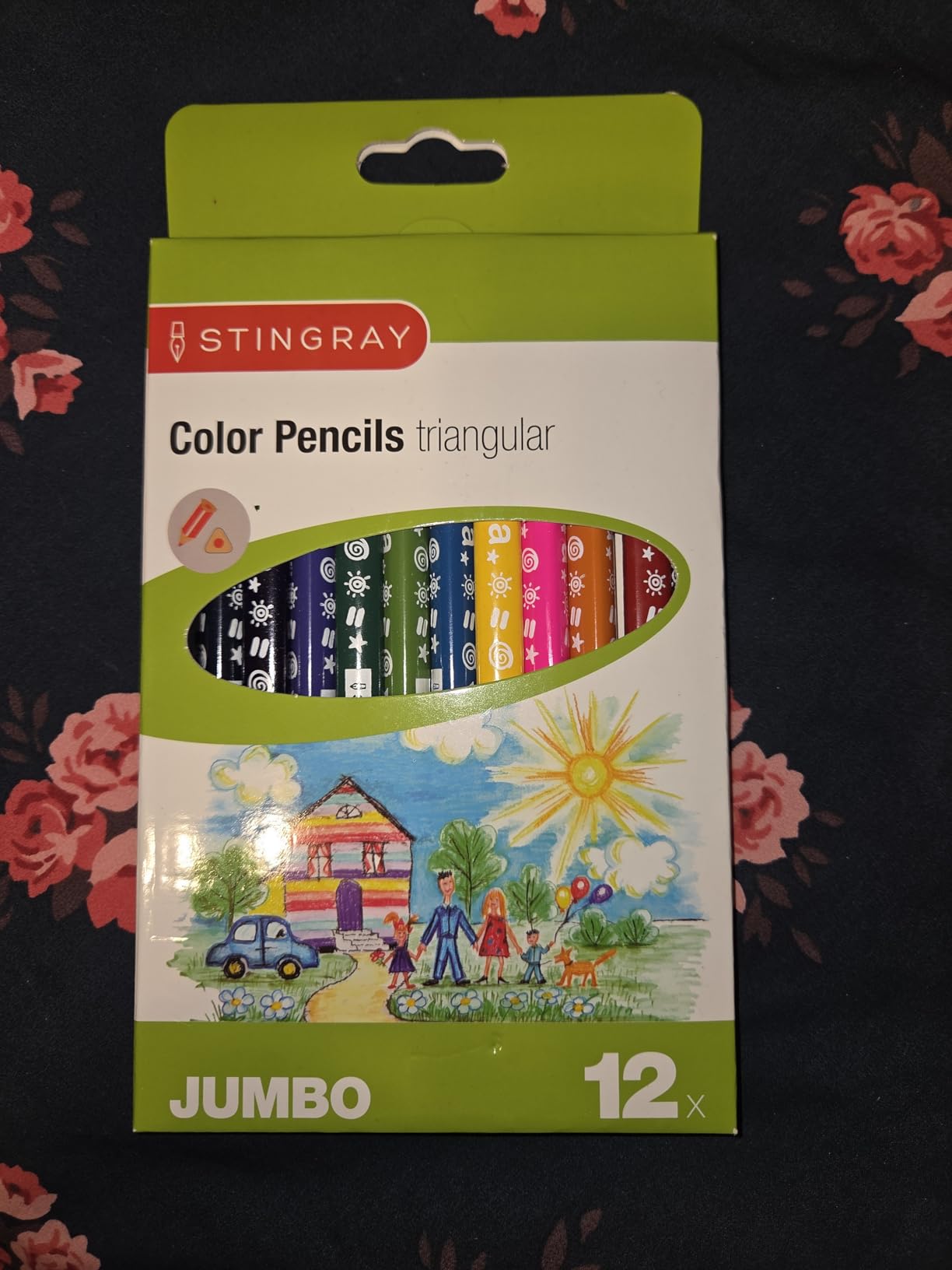 12 Colors Jumbo Colored Pencils, Triangle Thick Coloring Pencil | Fat Color Pencil Set, Teens Adults Art Supplies, Easy Grip, for Drawing Sketching Doodling, Stocking Stuffers customer photo 2