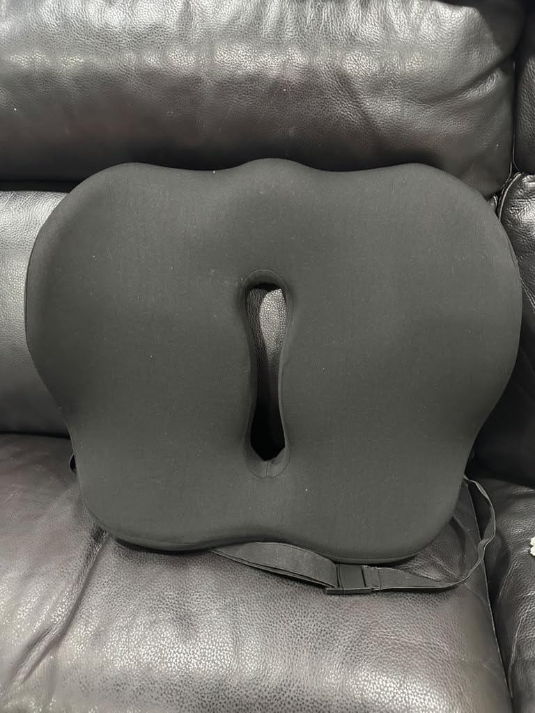 Car Seat Cushion for Truck and Car Drivers - Prevents Bedsores & Relieves Long-Drive Pain, Therapeutic Support for Sciatica, Hemorrhoids, Tailbone and Prostate, Enhanced View with Anti-Slip Base customer photo 2
