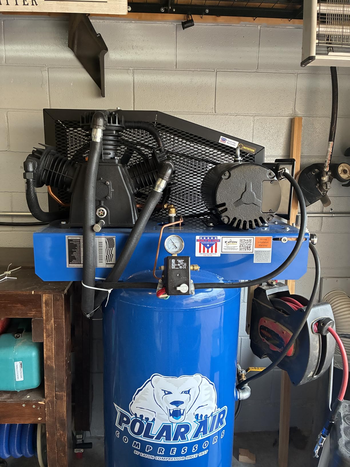 Industrial 3-Cylinder Silent Air Compressor, 5HP 60Gal 19CFM 230V customer photo 1