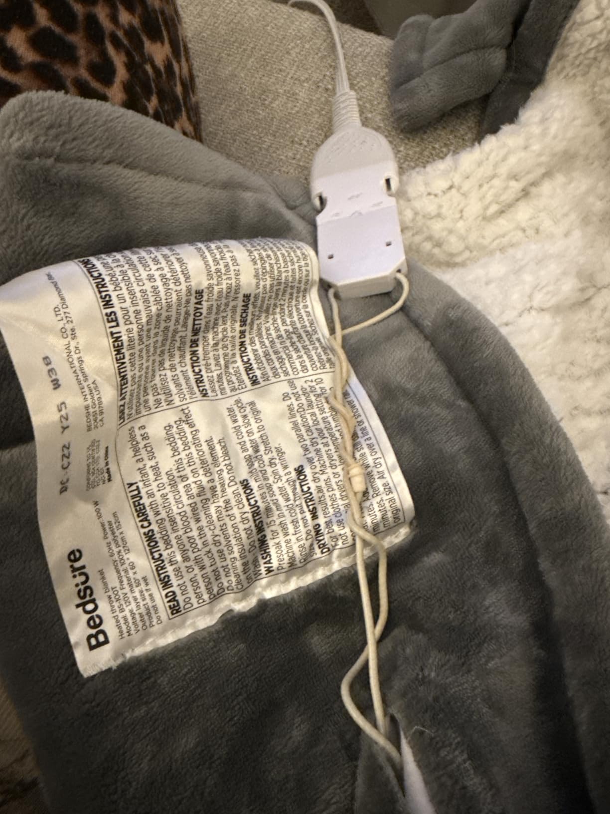 Bedsure Heated Blanket Full Size, Soft Electric Blanket with Preheat, Grey customer photo 2