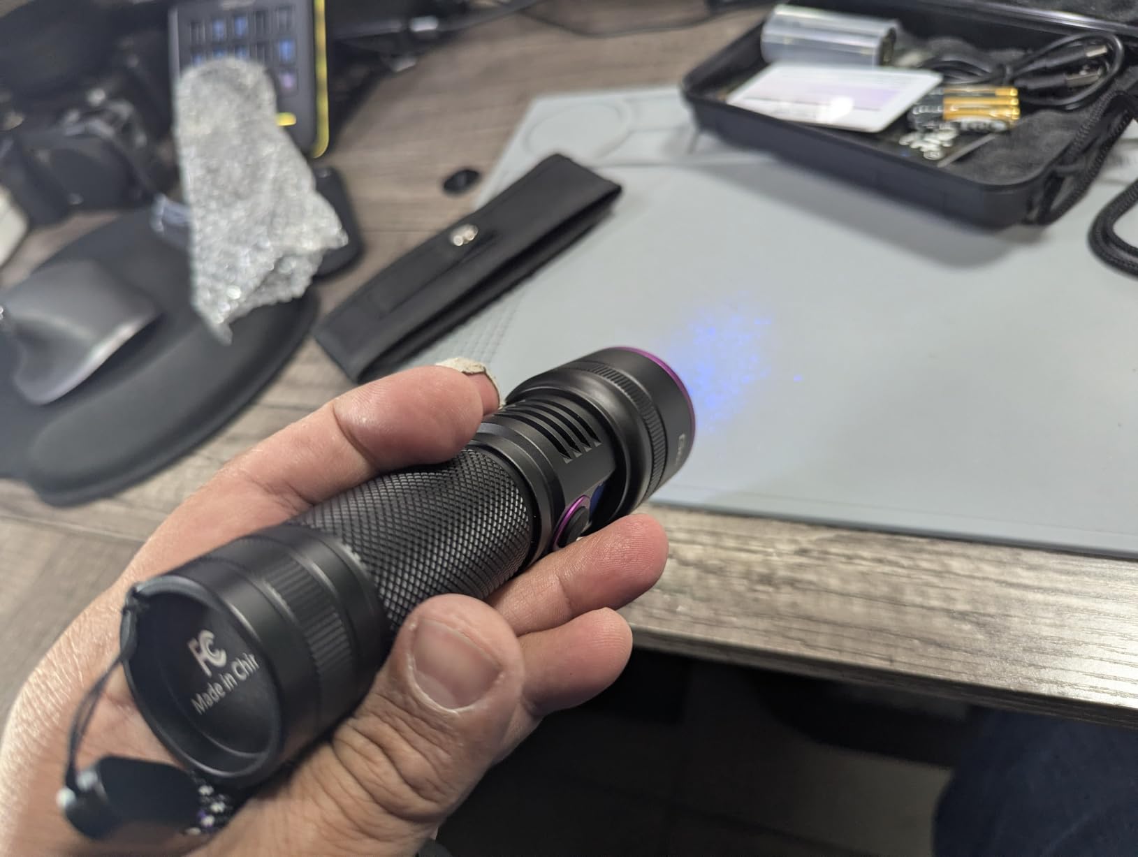 365nm Black Light UV Flashlight Rechargeable with Filter Lens & LCD Display | 30w Professional Blacklight, USB Charging, for Pet Urine Detection, Cleaning, Resin Curing, Rocks, Scorpion, Blood Tracking customer photo 1