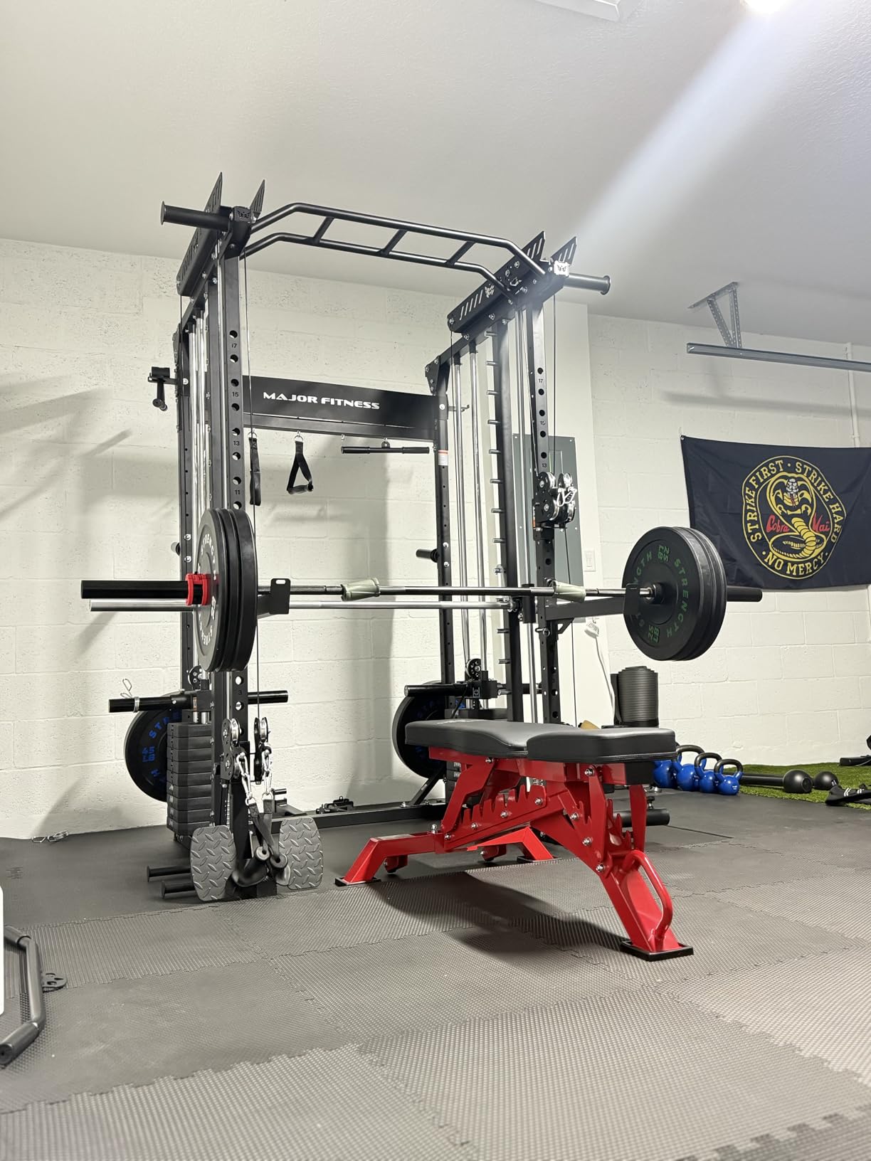 Major Fitness Drone MAX V Smith Machine with Weight Stacks, All-in-One Home Gym Squat Rack--2500LB Capacity, Dual LAT Pull-Down Systems & Cable Crossover Machine, Heavy-Duty Full-Body Workout Machine customer photo 1