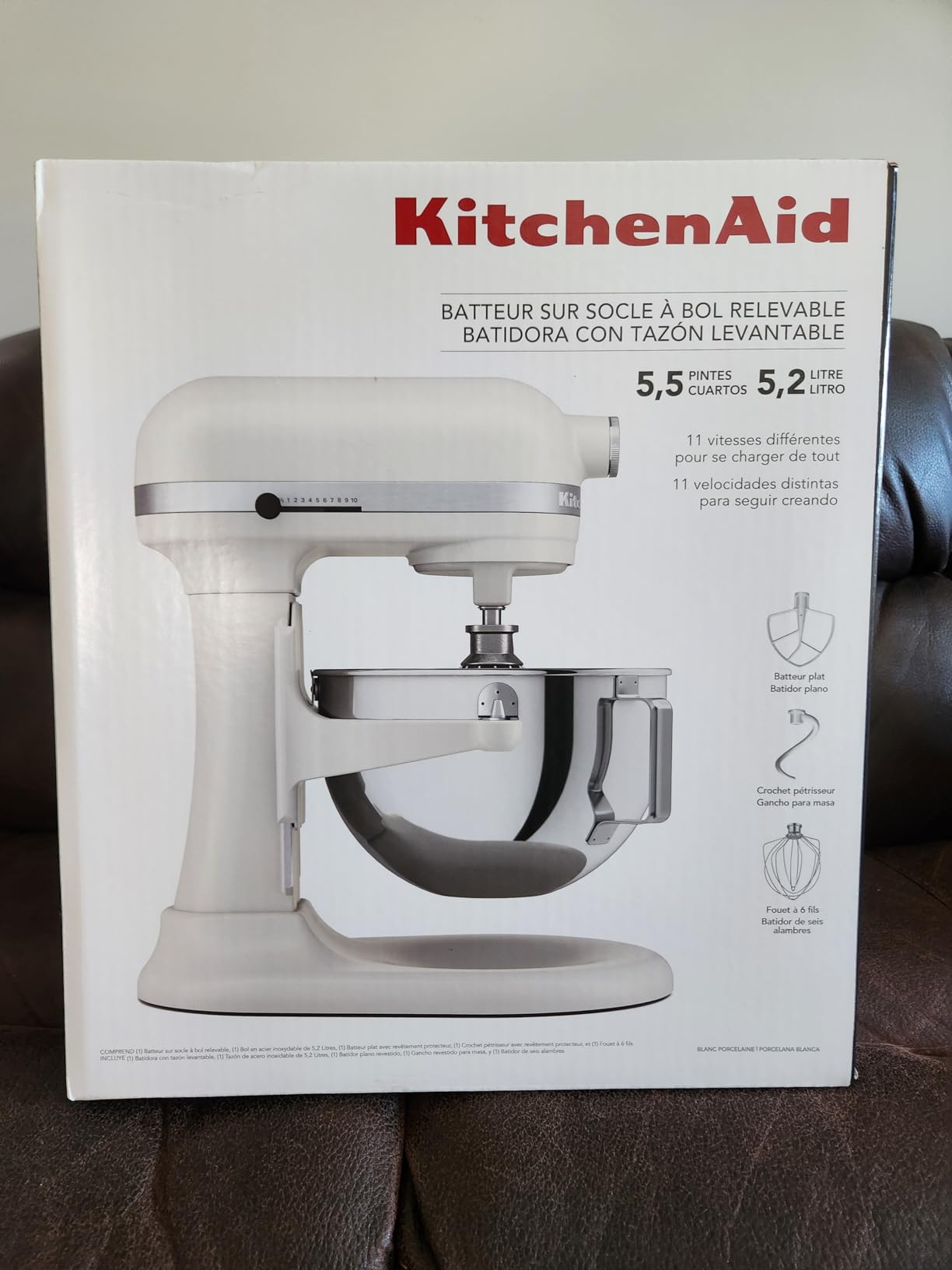 KitchenAid 5.5-Qt Bowl-Lift Stand Mixer, KSM55SXXX, Porcelain White customer photo 1