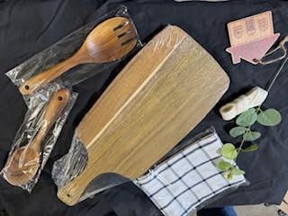 The Perfect Housewarming Gift! Wooden Cutting Boards Set with Utensils & Napkin - Charcuterie, Cheese, Serving Tray for New Home, Kitchen Decor customer photo 2
