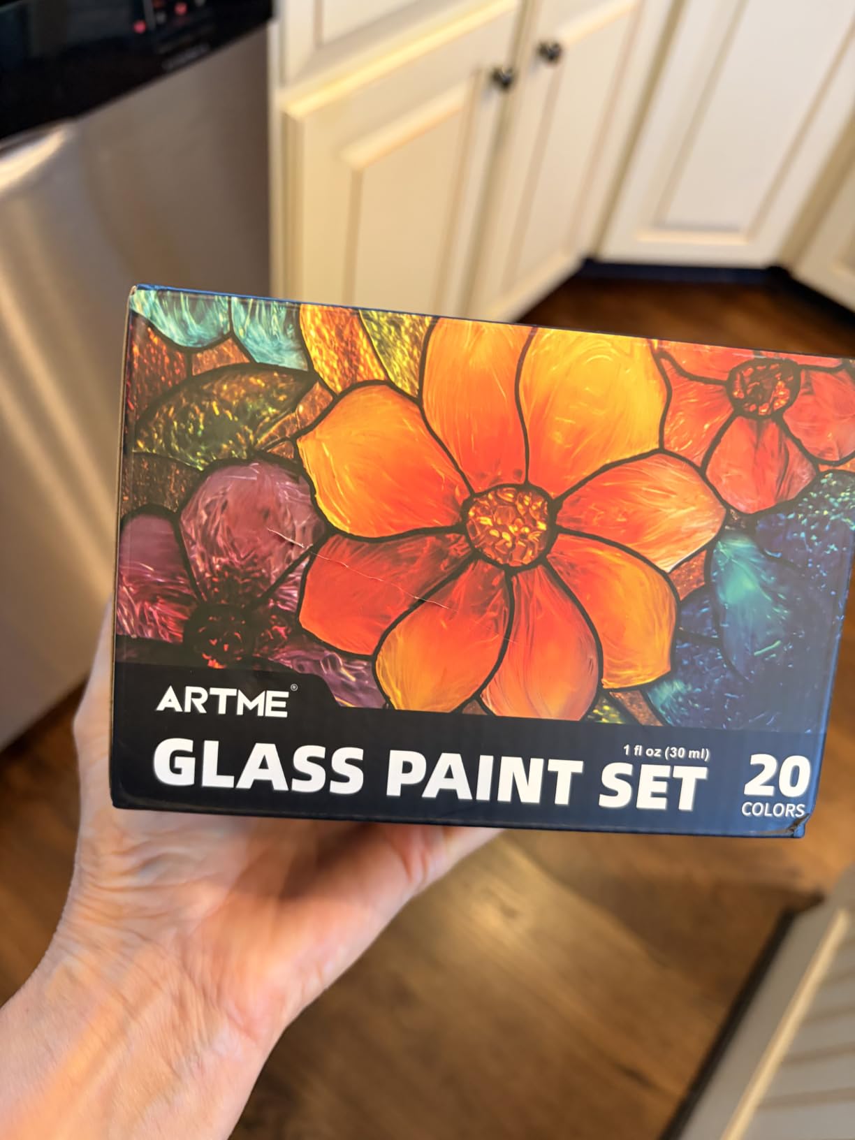 Artme 20 Colors Stained Glass Paint Set with 6 Brushes, Waterproof Permanent Acrylic Ceramic & Glass Painting Kit for Beginners and Artists Painting on Wine Glasses Ceramic Window(30ml/1oz) customer photo 2