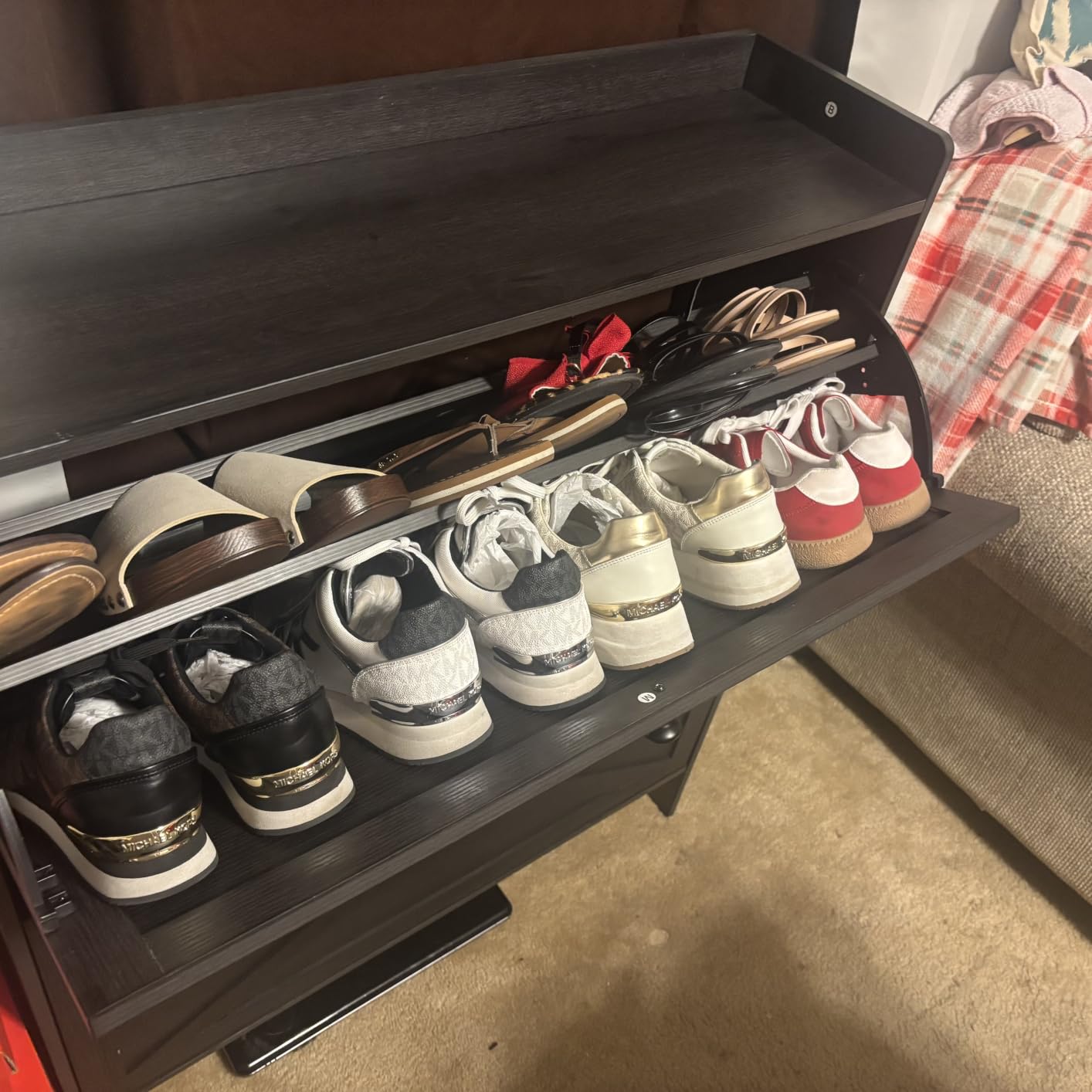 VASAGLE Narrow Shoe Storage Cabinet Organizer with 2 Flip Drawers customer photo 1