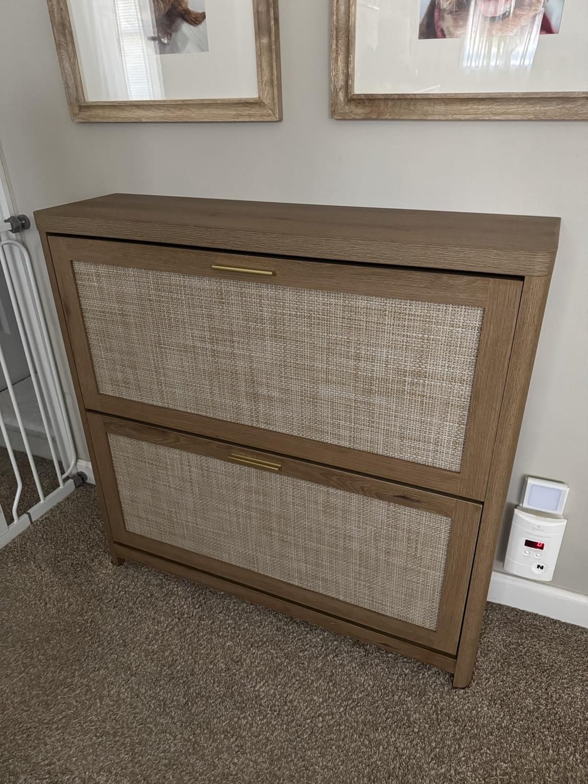 VASAGLE Boho Shoe Storage Cabinet, Slim, Rattan-Look Flip Drawers customer photo 2