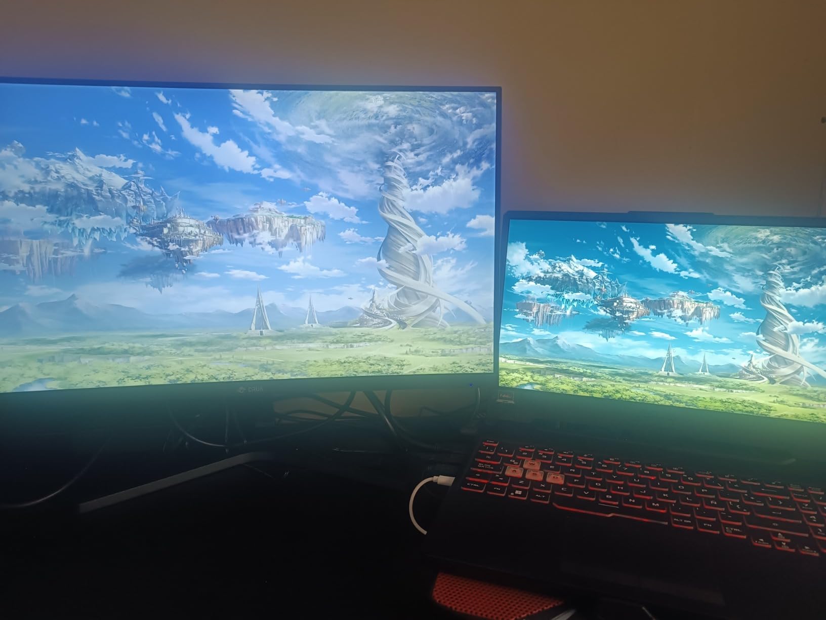 CRUA 34 Inch 21:9 UWQHD 100Hz IPS Ultrawide Curved Monitor, Speakers, White customer photo 2