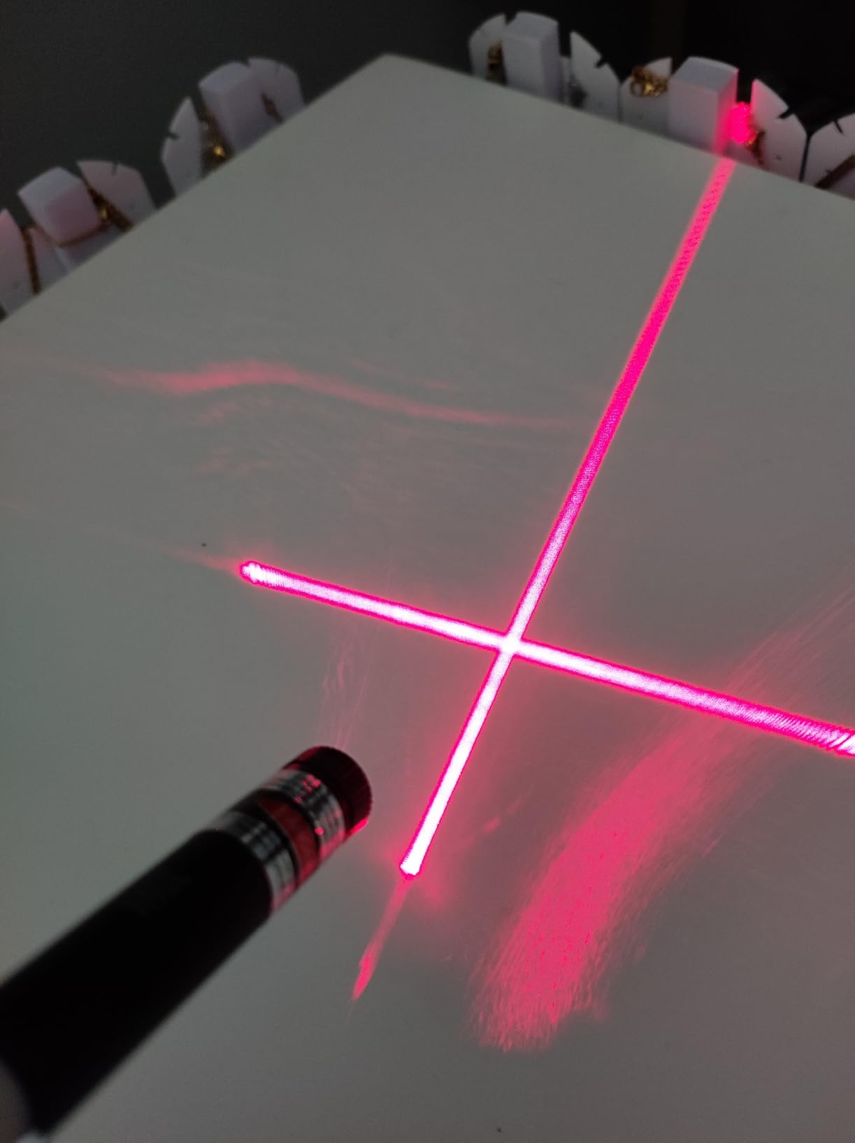 Magnetic Positioning Quilting Light for Sewing Machine & Miter Saw, Sewing Light Guide for Straight Stitching with Red Crosslight Positioning, Plug-in for Quilting Saw & Heat Press (White-USB) customer photo 1