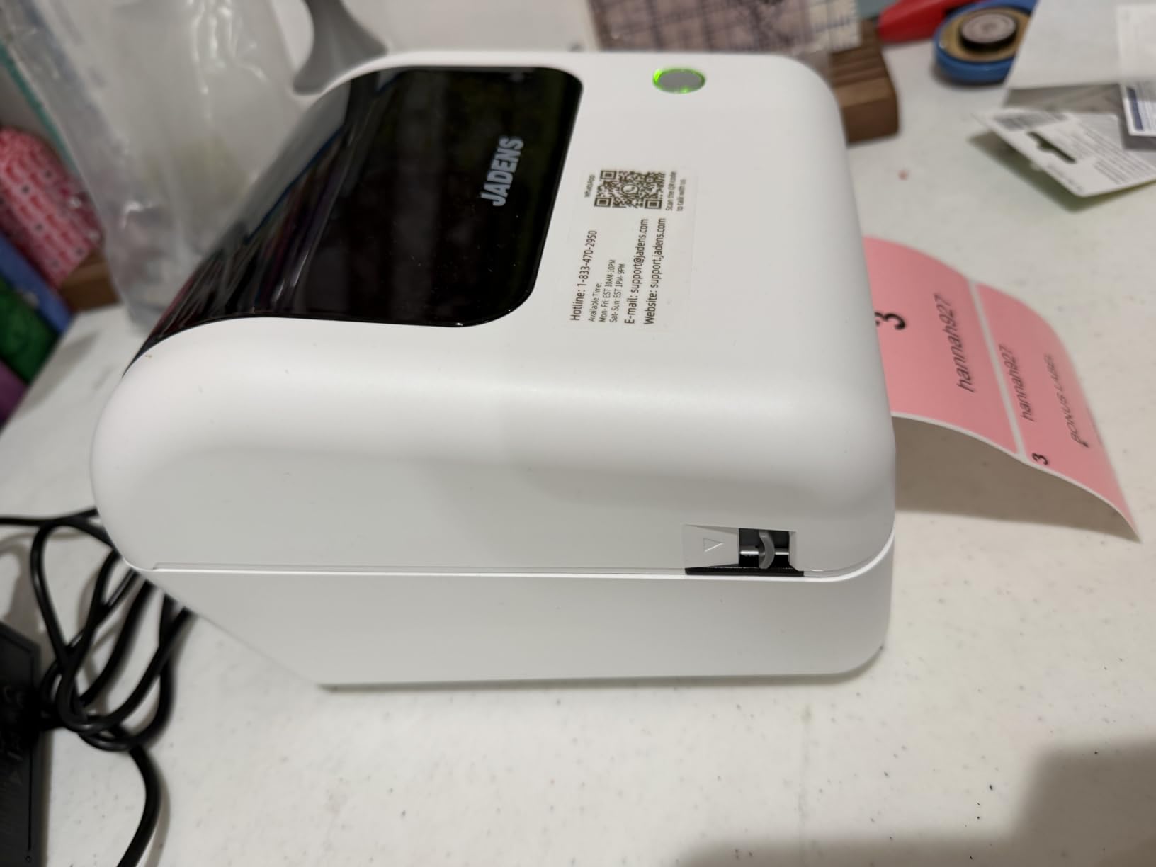 Bluetooth Thermal Shipping Label Printer with Built-in Label Bin, Wireless 4x6 Label Printer for iPhone, Android, Windows & Mac, Includes 50 Labels, Works with USPS, UPS, Amazon, Etsy, Shopify, Black customer photo 1