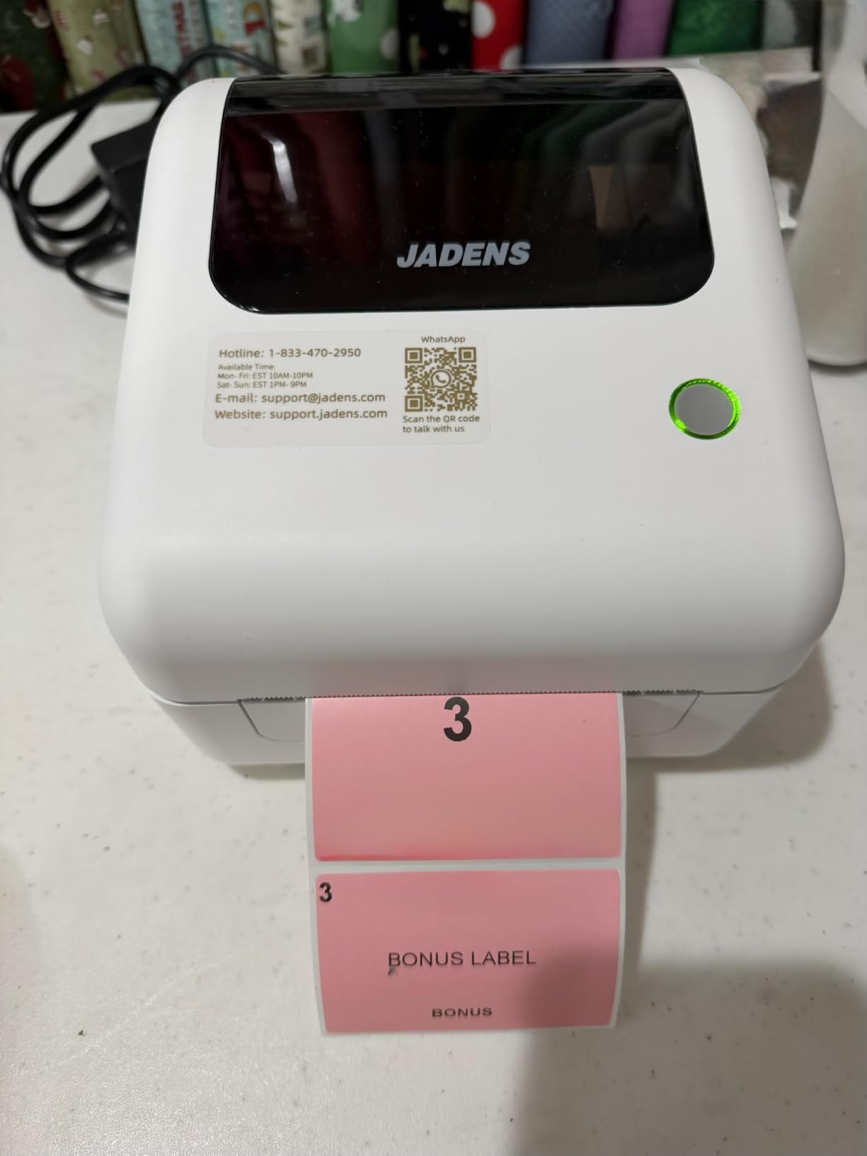 Bluetooth Thermal Shipping Label Printer with Built-in Label Bin, Wireless 4x6 Label Printer for iPhone, Android, Windows & Mac, Includes 50 Labels, Works with USPS, UPS, Amazon, Etsy, Shopify, Black customer photo 2
