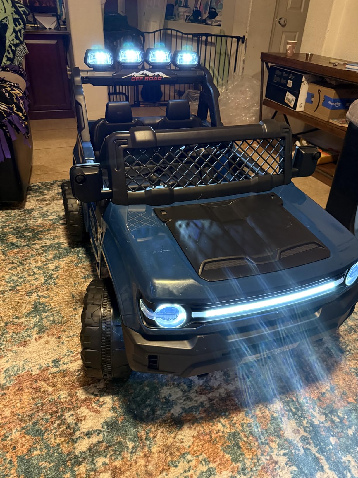 24V Two Seater Ride on Toys for Big Kids, Licensed by Jeep Recon Electric Ride On Car Truck w/Remote Control, 22'' Seat, 4WD, Music, Wireless, Soft Start, Ride on Toy for Boys Girls, White customer photo 1