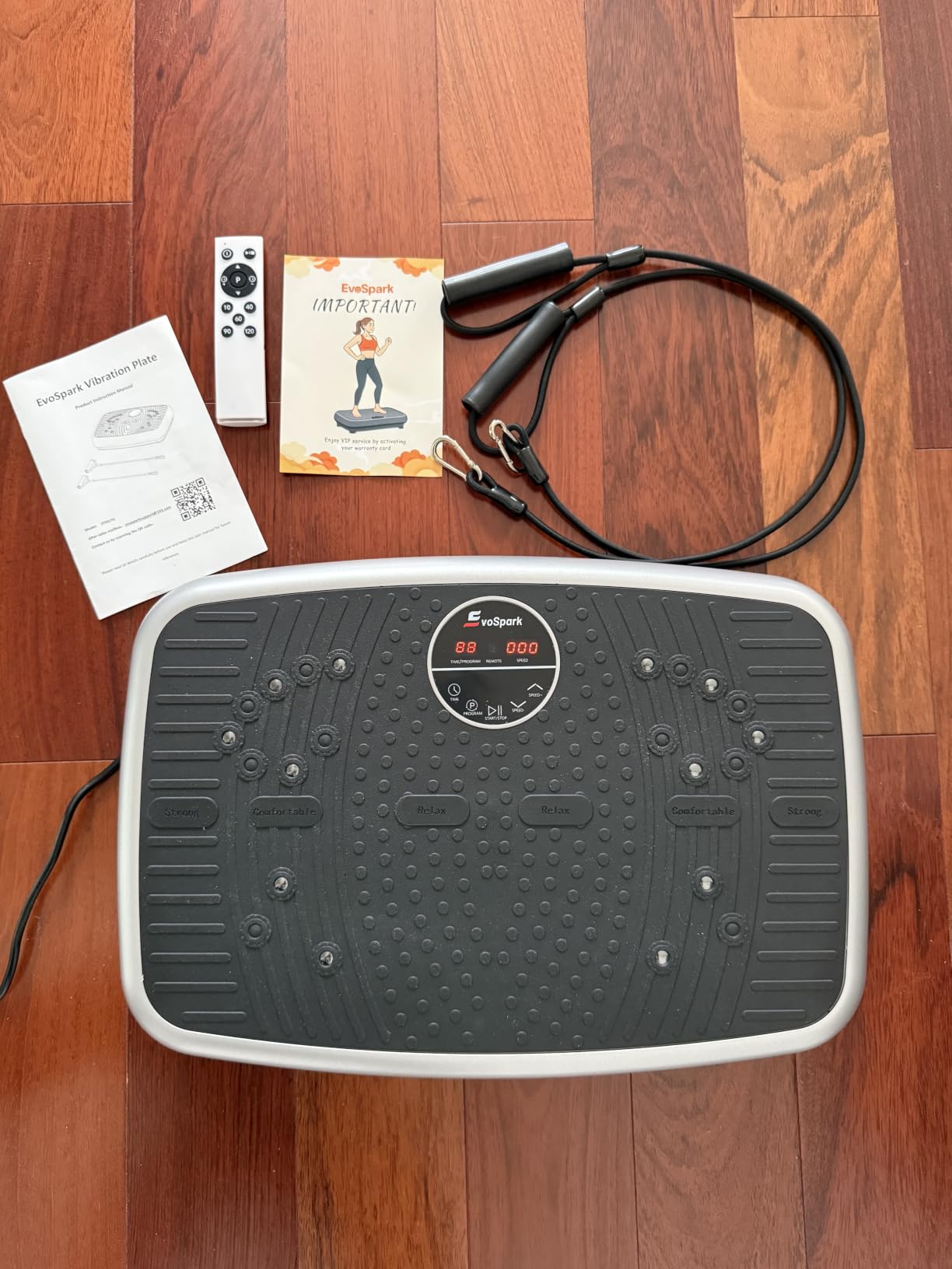 Vibration Plate Exercise Machine, Powerful Dual Motor Vibration Plate for Lymphatic Drainage & Speaker with Music, Magnetic Massage, Weight Loss & Full Body Workout, Resistance Bands,450 Lbs Capacity customer photo 2