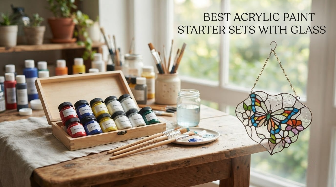best acrylic paint starter sets with glass
