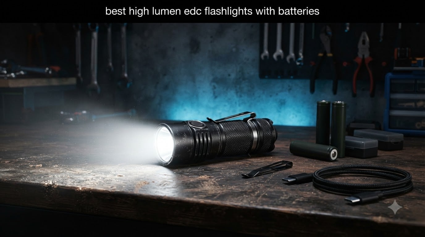 best high lumen edc flashlights with batteries