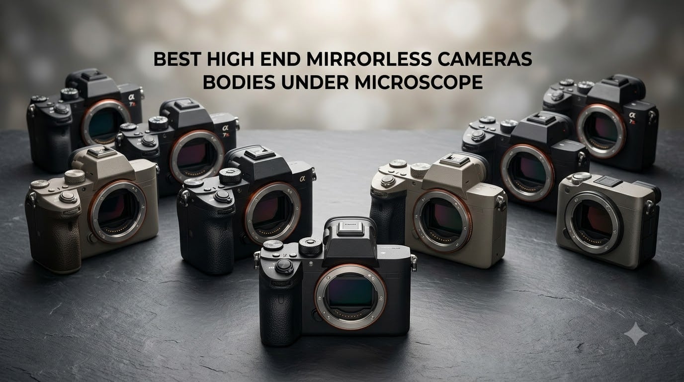 best high end mirrorless cameras bodies under microscope