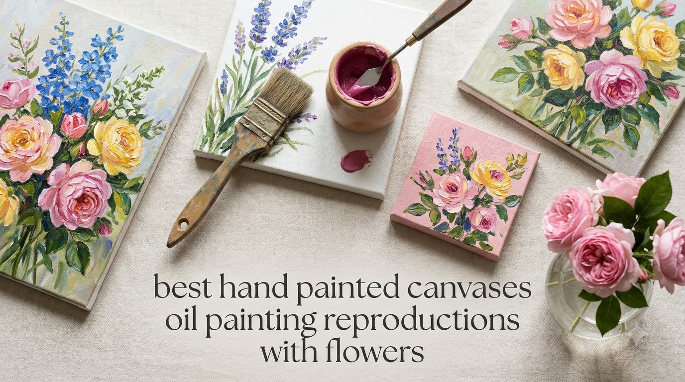 best hand painted canvases oil painting reproductions with flowers