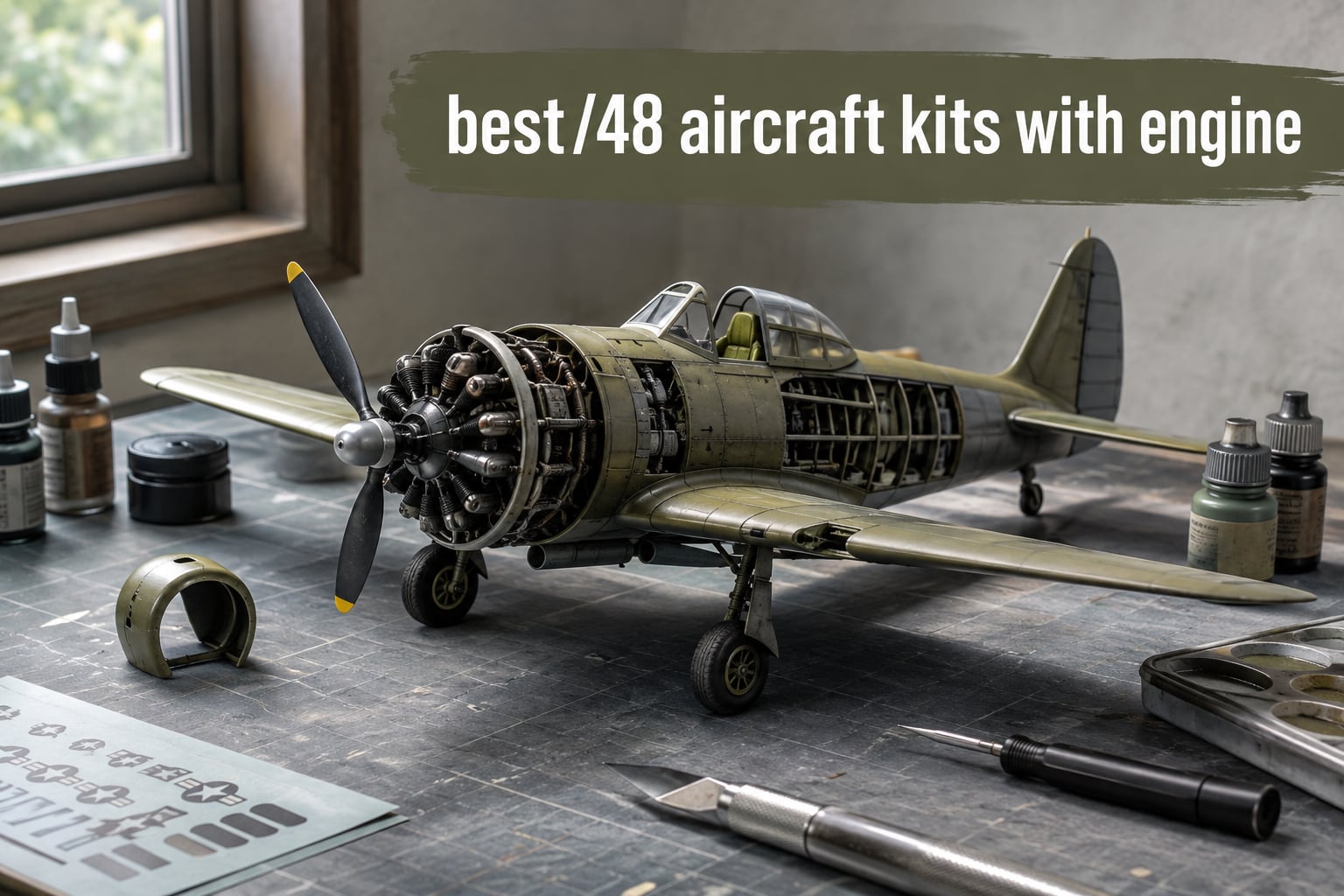 best 1/48 aircraft kits with engine