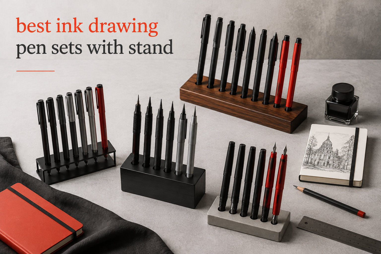 best ink drawing pen sets with stand