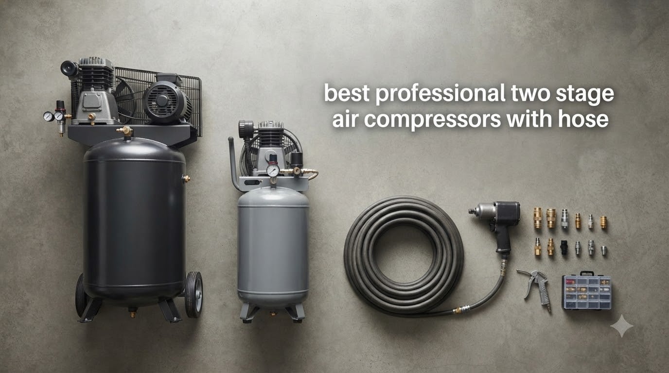 best professional two stage air compressors with hose