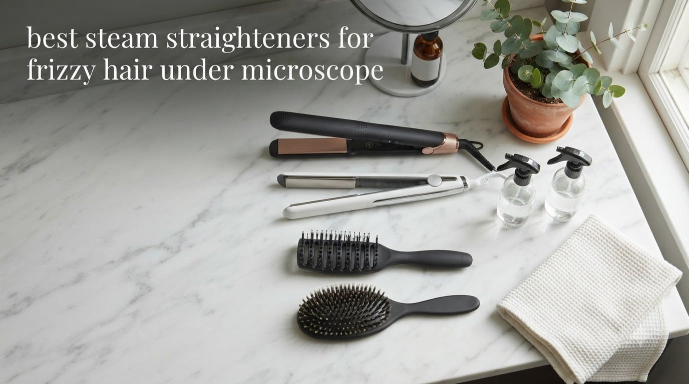 best steam straighteners for frizzy hair under microscope