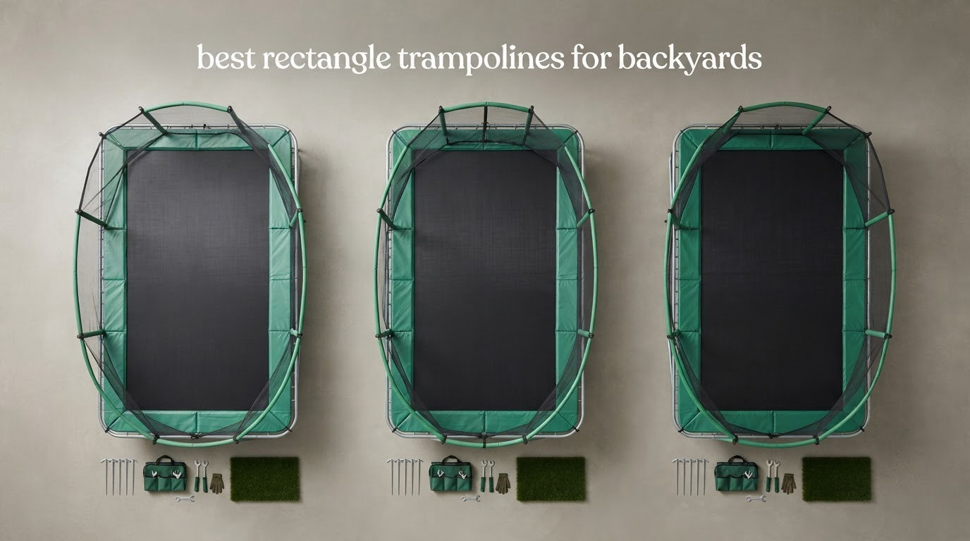 best rectangle trampolines for backyards