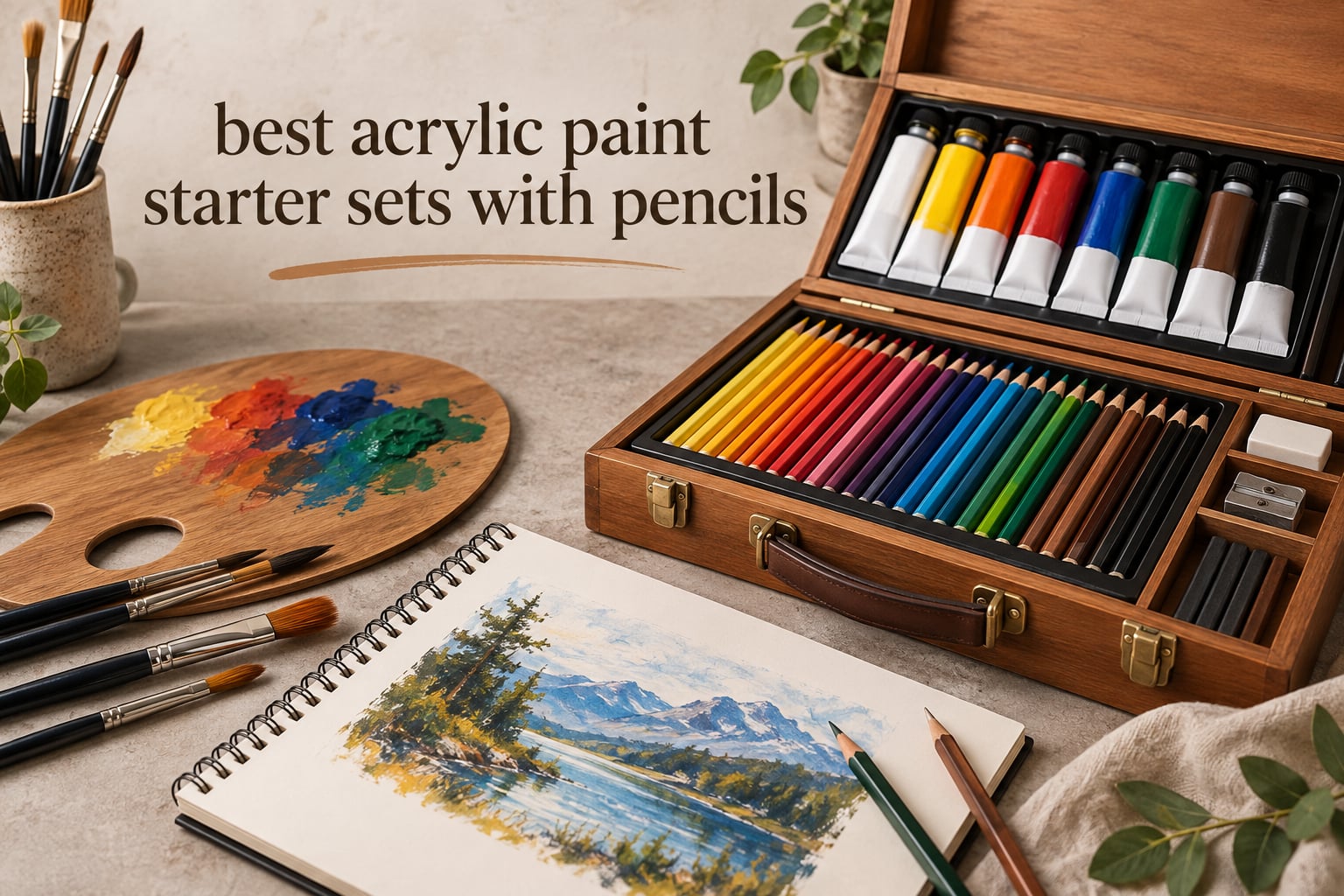best acrylic paint starter sets with pencils