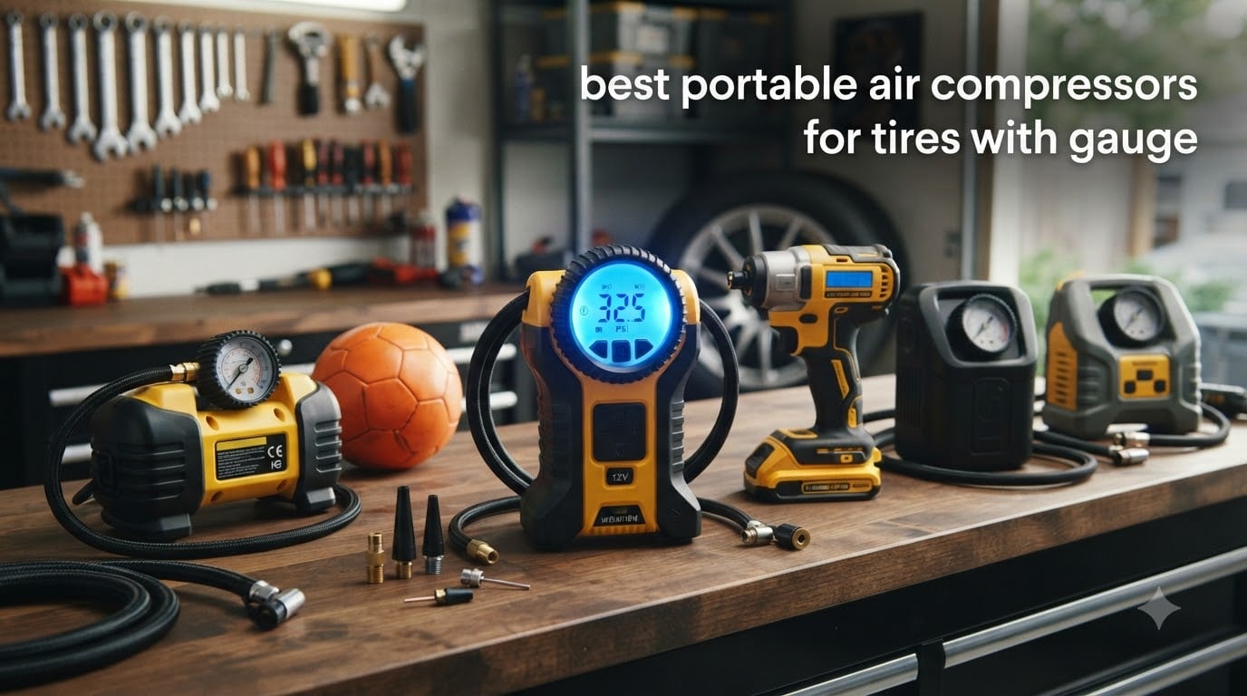 best portable air compressors for tires with gauge