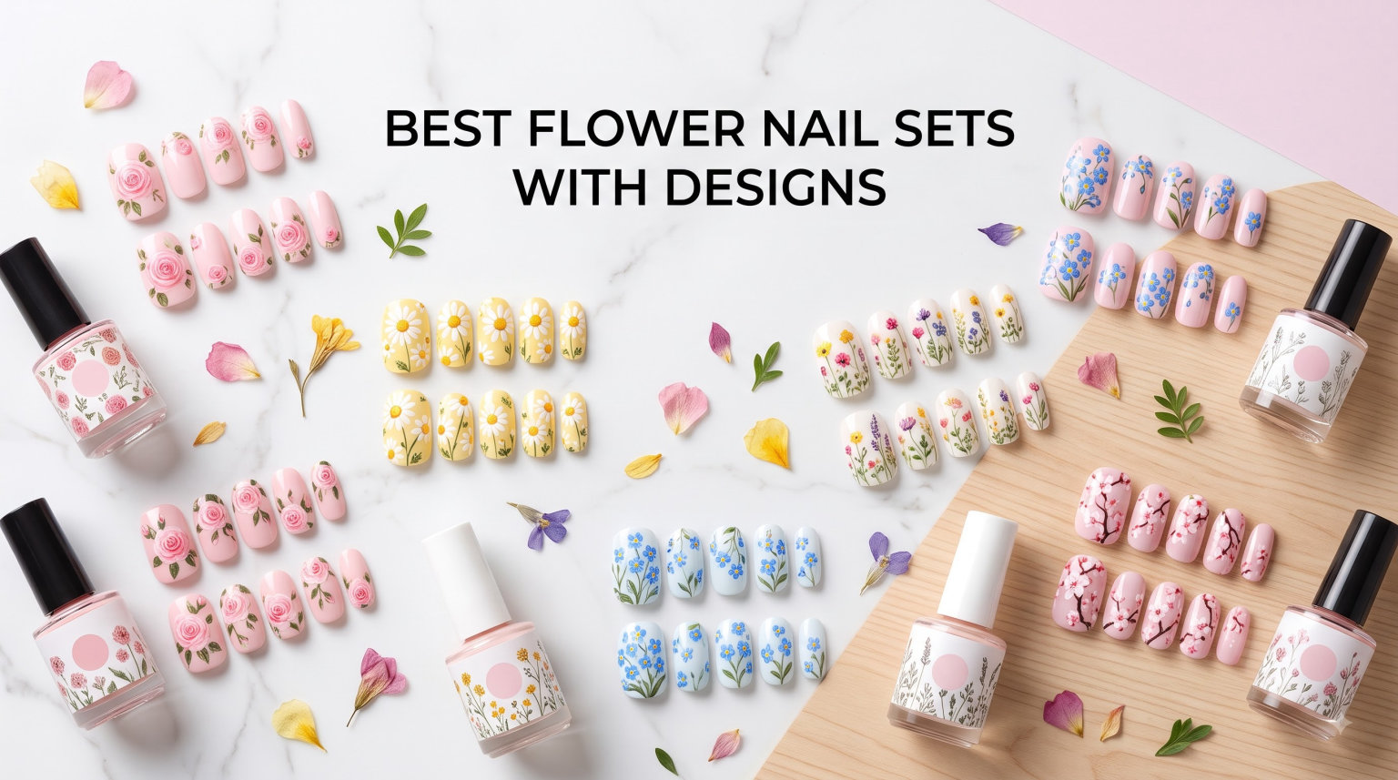 best flower nail sets with designs