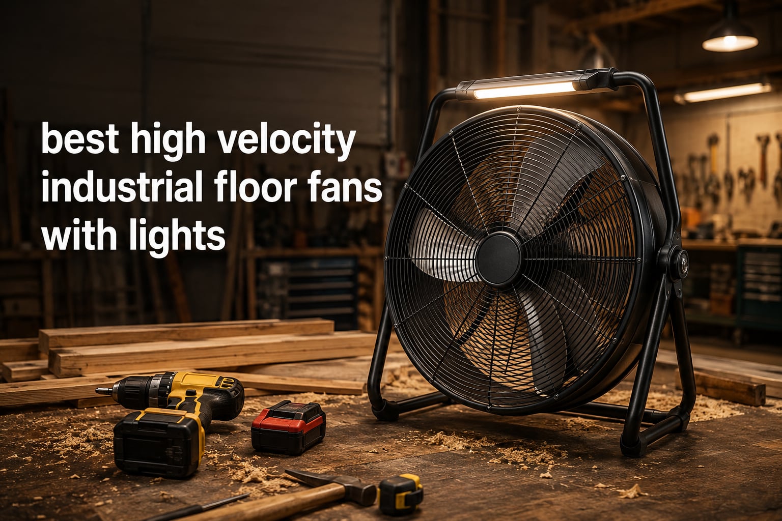 best high velocity industrial floor fans with lights