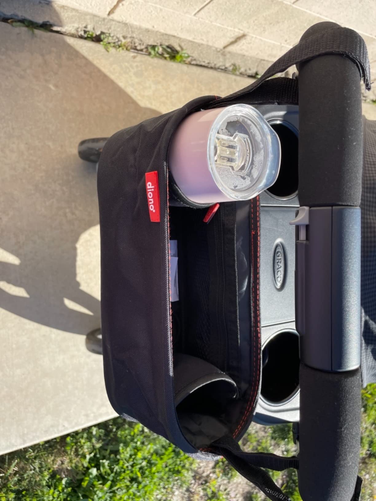 Diono Buggy Buddy Universal Stroller Organizer with Cup Holders, Secure Attachment, Zippered Pockets, Safe & Secure, Black customer photo 1
