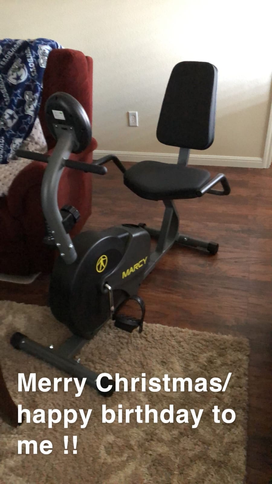 Marcy Magnetic Recumbent Bike with Adjustable Resistance and Transport Wheels NS-716R customer photo 2