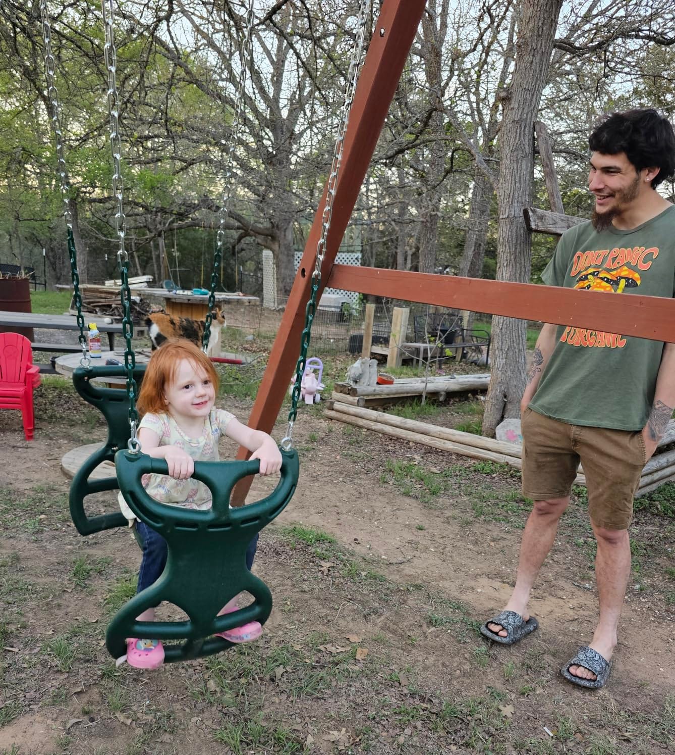 Swing-N-Slide WS 3452 Heavy Duty Two Person Dual Glider Swing, with Coated Chains to Prevent Pinching, 18
