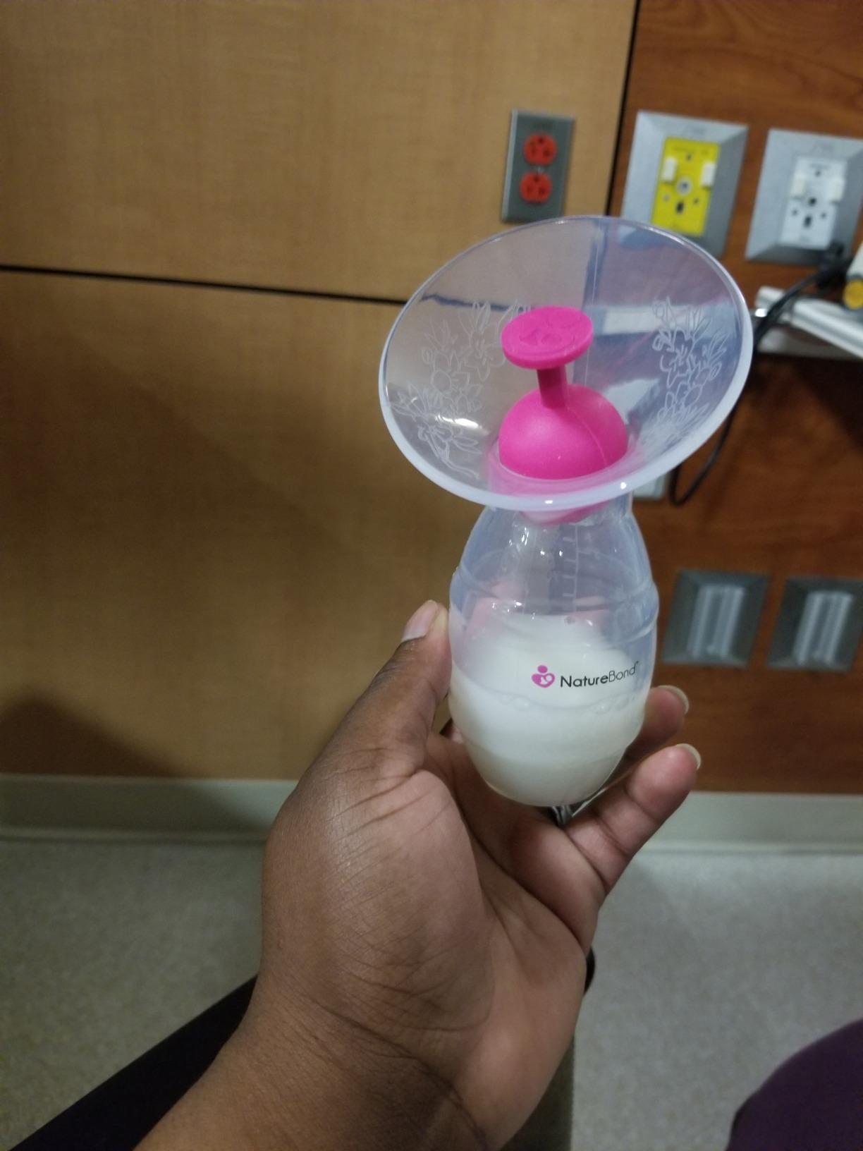 NatureBond Silicone Breast Pump with lid, Stopper, Strap, Pouch. Breastfeeding Essential Premium All in 1 Set. 3.4oz 100ml (Premium All-in-ONE) customer photo 1