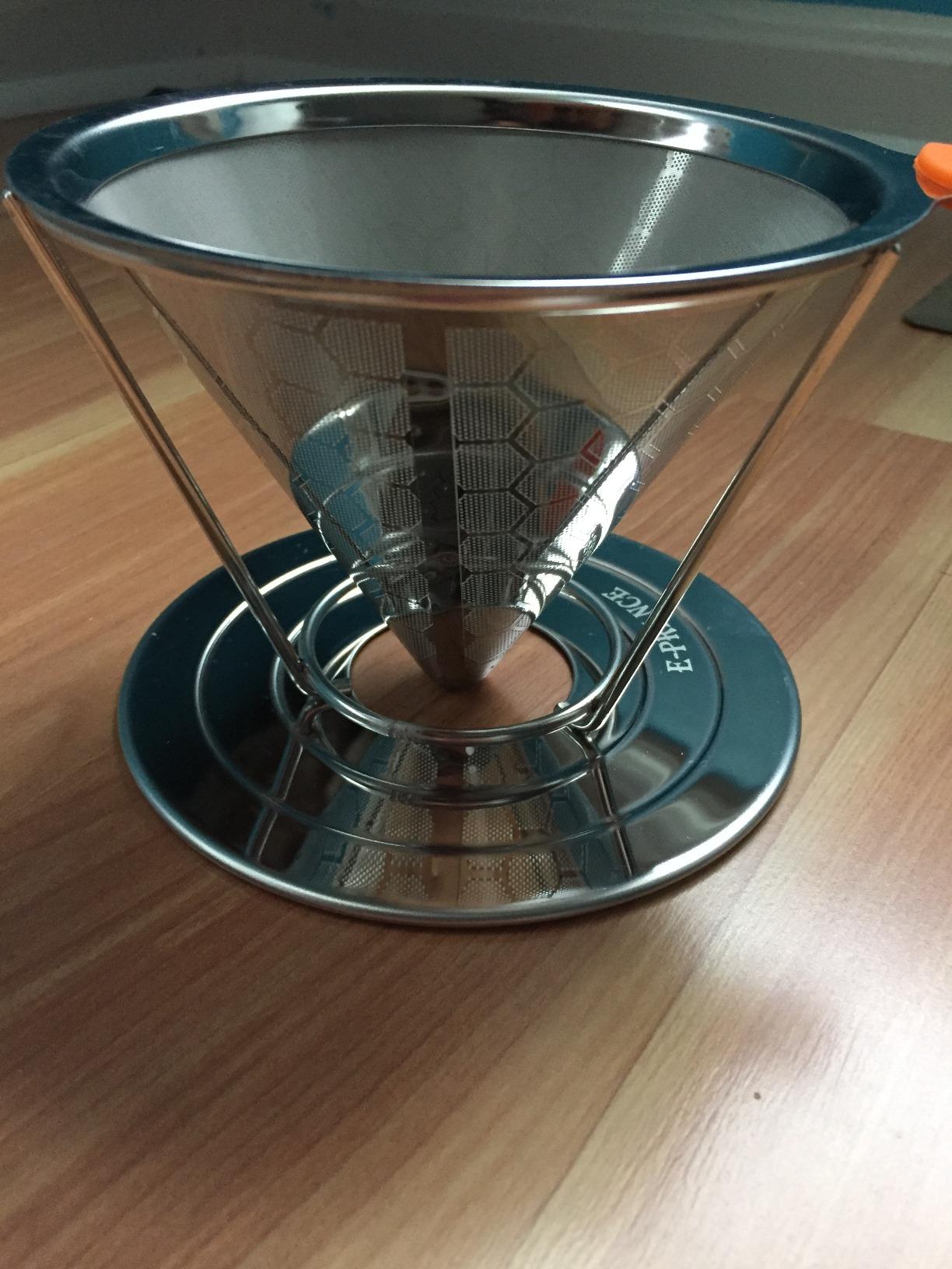 Pour Over Coffee Dripper, Stainless Steel Coffee Filter Reusable Pour Over Coffee Filter Cone Coffee Dripper with Removable Cup Stand and Bonus Brush customer photo 1