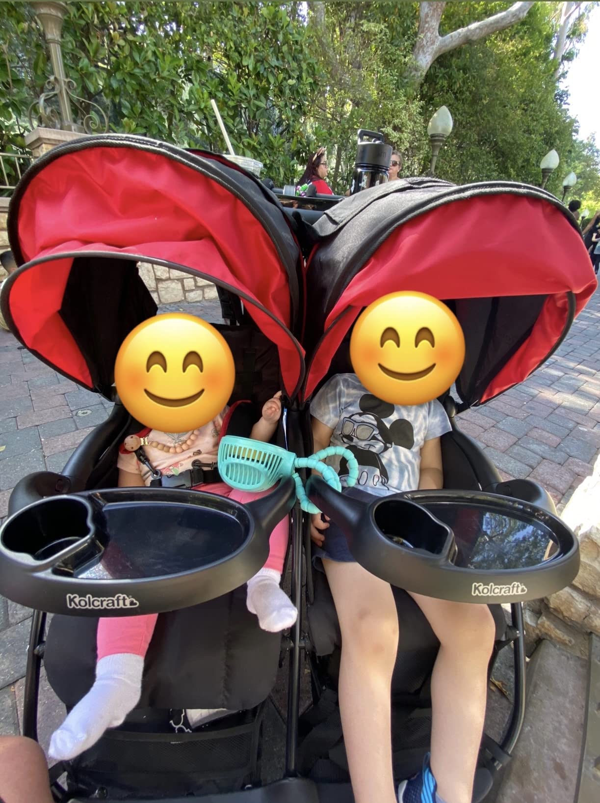 Kolcraft Cloud Plus Lightweight Double Stroller with Extra Storage, Red/Black customer photo 2