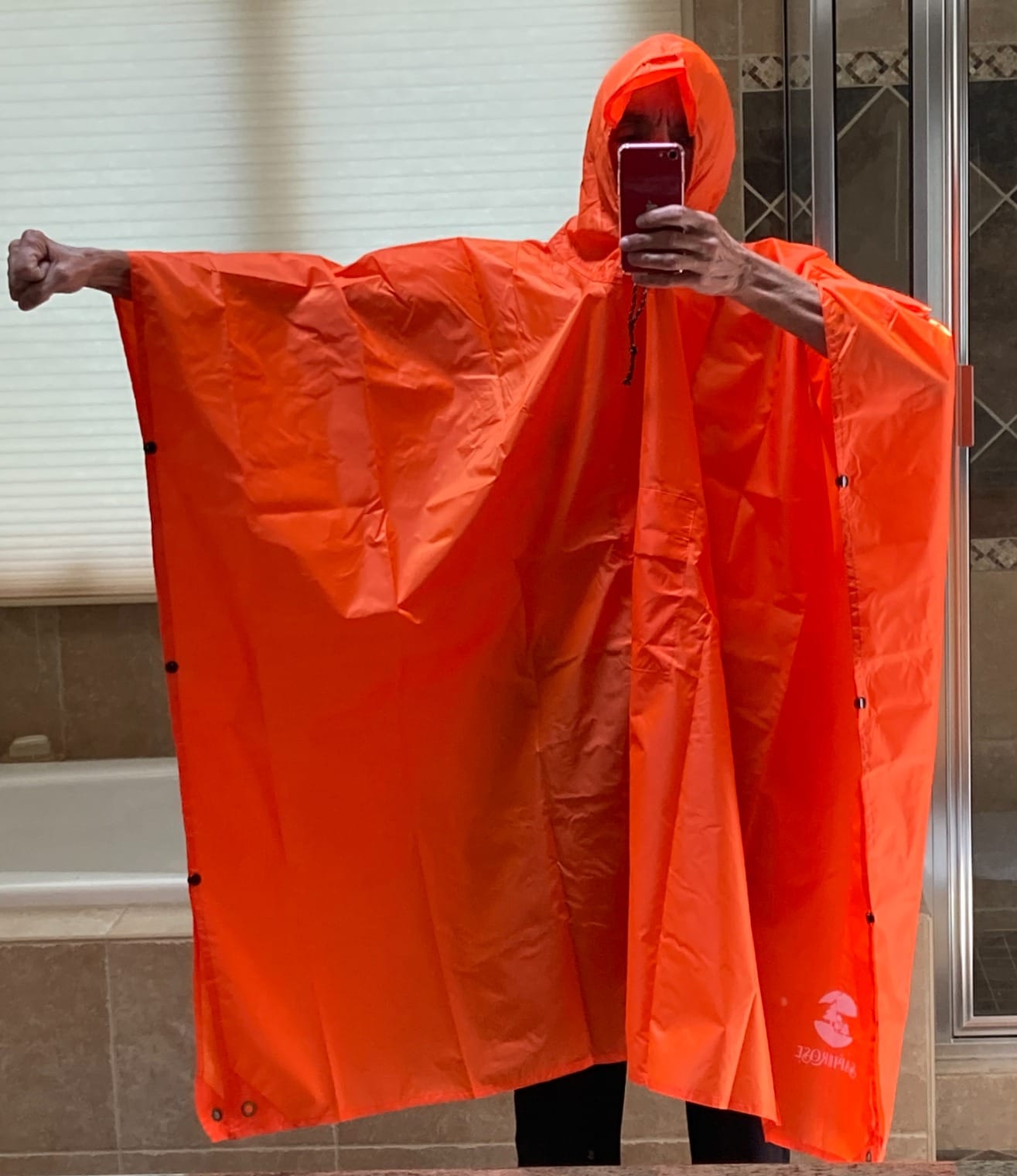 SaphiRose Double Layer Rain Poncho, Waterproof Thick Hooded Raincoat 3-in-1 customer photo 2