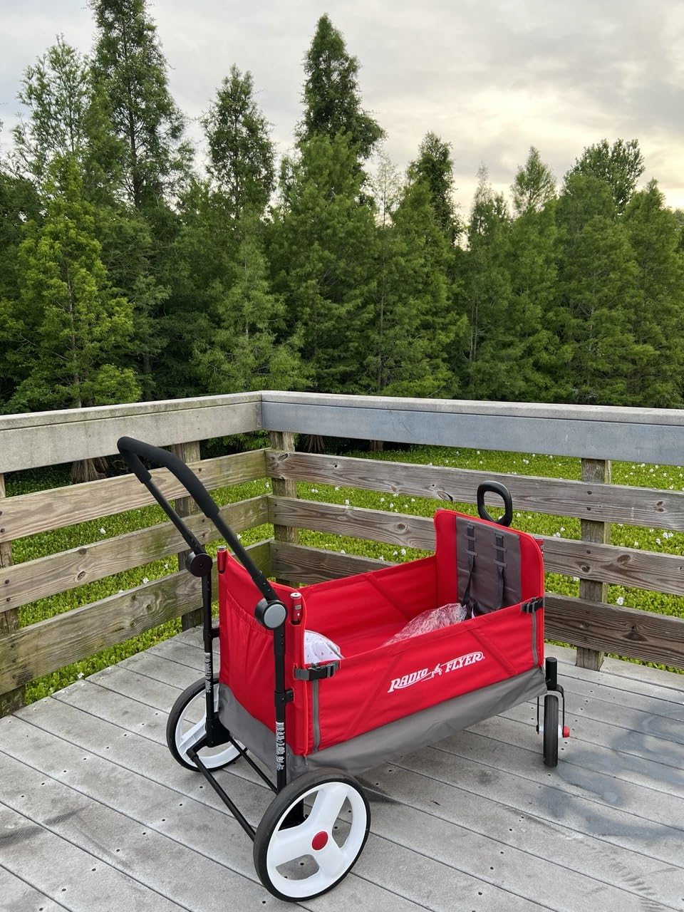 Radio Flyer Wagon for Kids, Baby Stroller, Outside Toys for Toddlers 1-3, Rolling Cart, Beach Cart with Wheels, Convertible Stroller Wagon for Kids Ages 1+ Years, Red customer photo 2