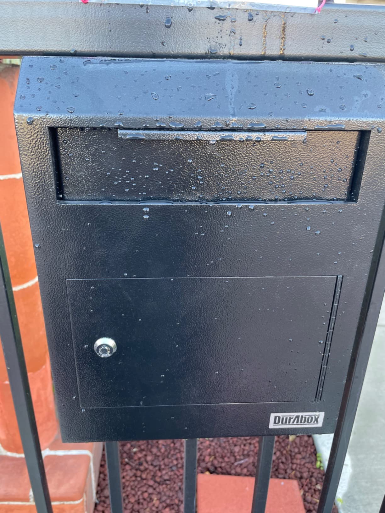 Durabox Drop Box Deposit Safe 12 x 4 x 15” Heavy Duty Steel Wall Mount Mailbox for Mail, Letters, Checks, Keys, Cash and more for Home, Office & Commercial Use (W500) (Black) customer photo 1