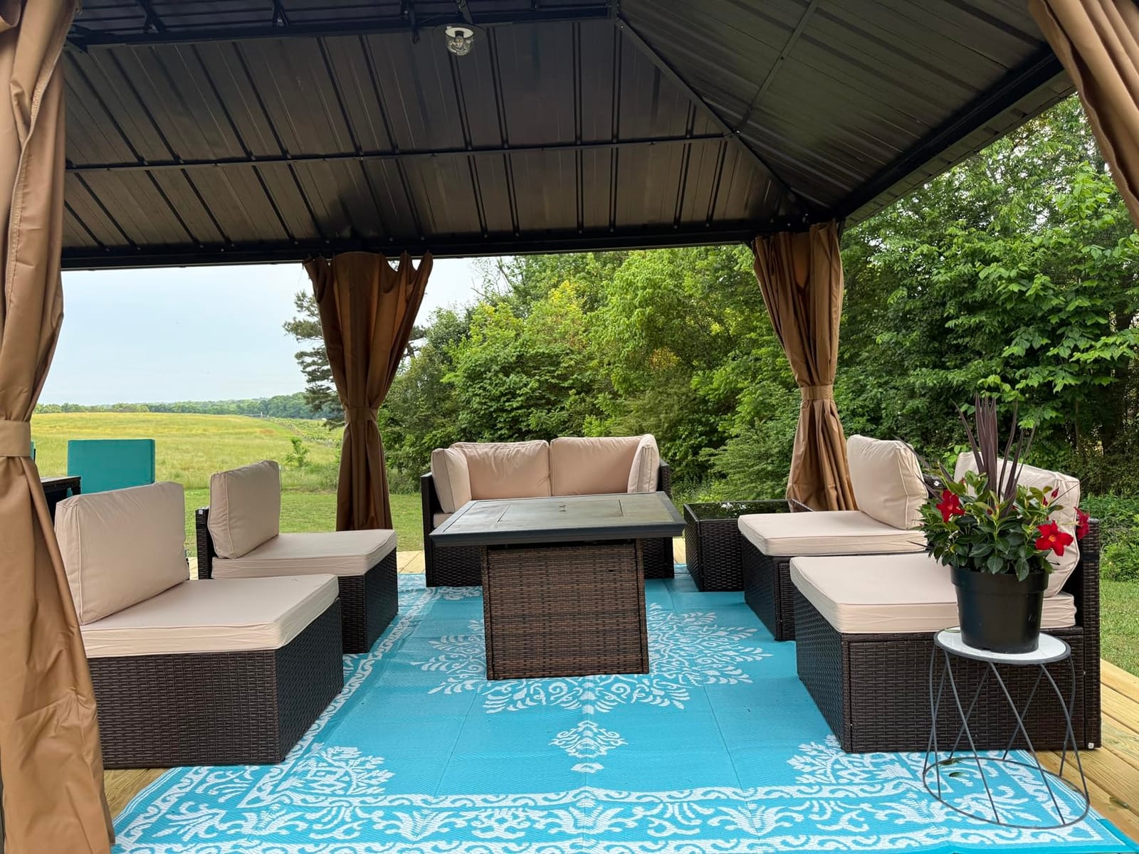 Pamapic 7 Pieces Outdoor Sectional Furniture,Wicker Patio sectional Furniture Sets,All-Weather Rattan Sectional Sofa Conversation Set with Coffee Table and Washable Couch Cushions Covers customer photo 2