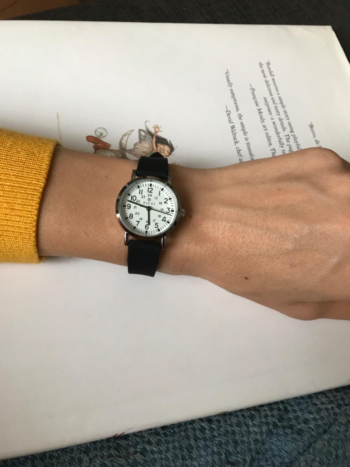 TICCI Women's Petite Watch for Medical Professionals Easy to Read Small Face, Silicone Band, Second Hand, Military Time for Nurses, Doctors, Students customer photo 1