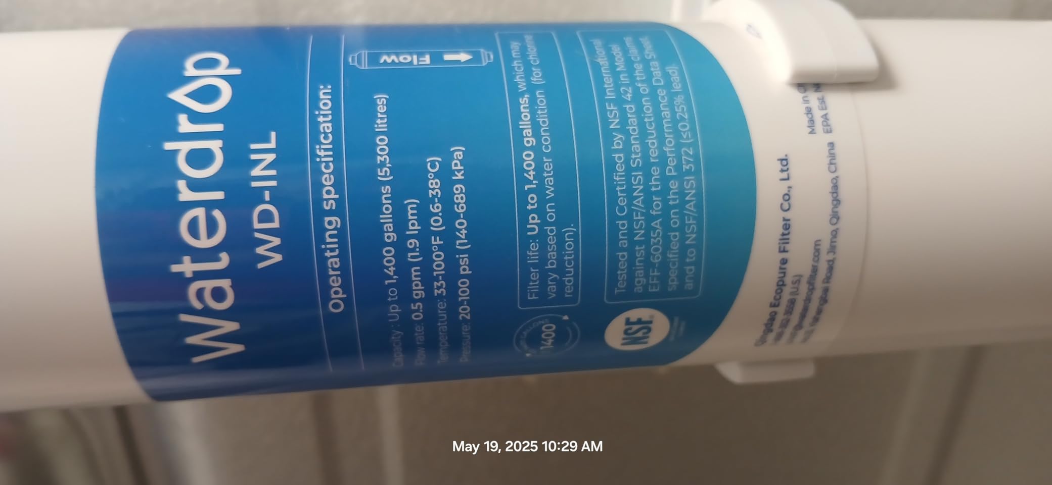 Waterdrop INL Inline Water Filter for Refrigerator and Ice Maker customer photo 2