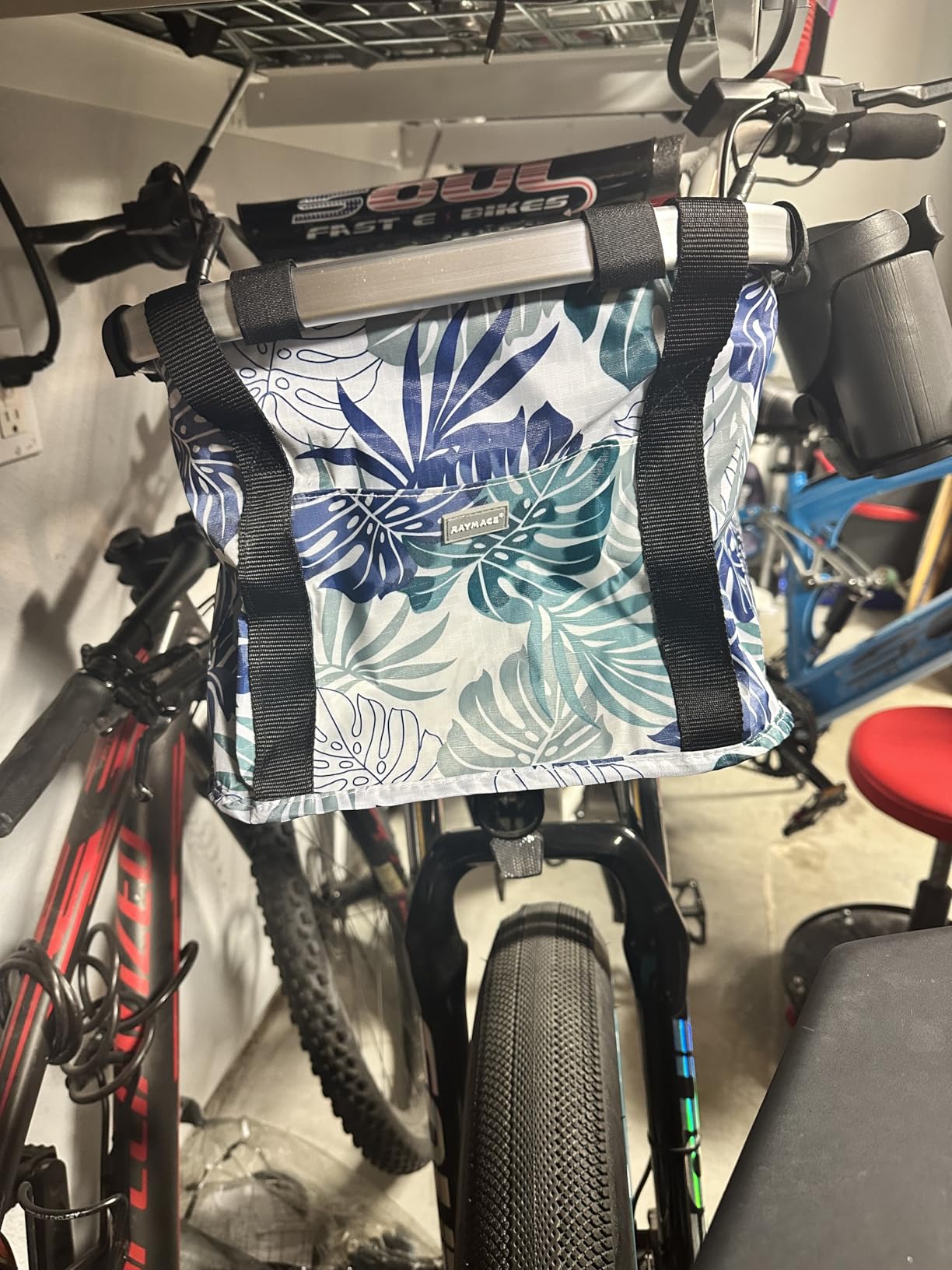 RAYMACE Bicycle Basket Dog Bike Handlebar Basket Front,Folding Detachable Quick Release Easy Install,Cycling Picnic Bag customer photo 1