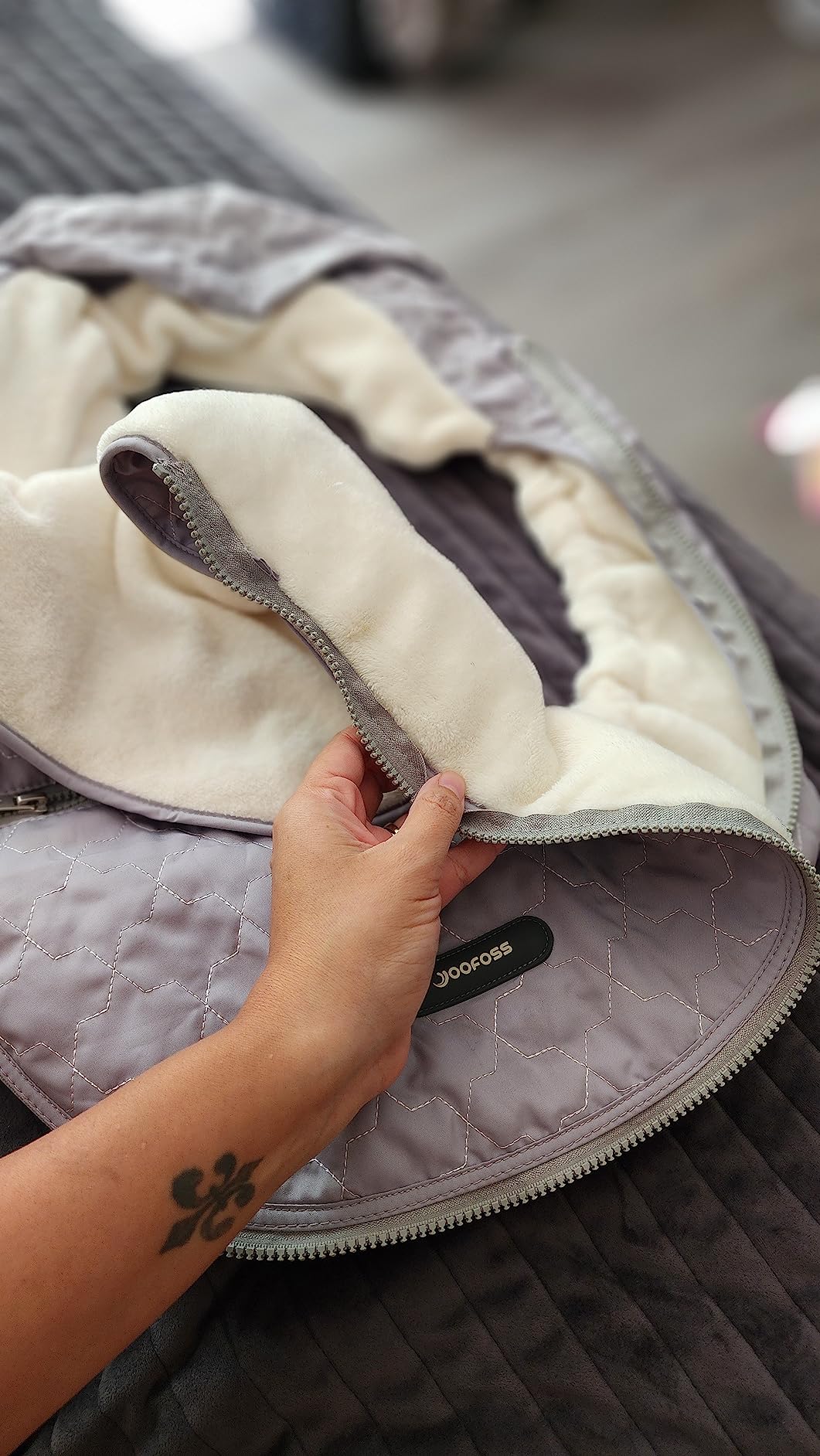 Yoofoss Baby Car Seat Cover Winter Carseat Canopies Cover to Protect Baby from Cold Wind, Super Warm Plush Fleece Baby Carrier Cover for Infant Boys Girls (Grey) customer photo 2