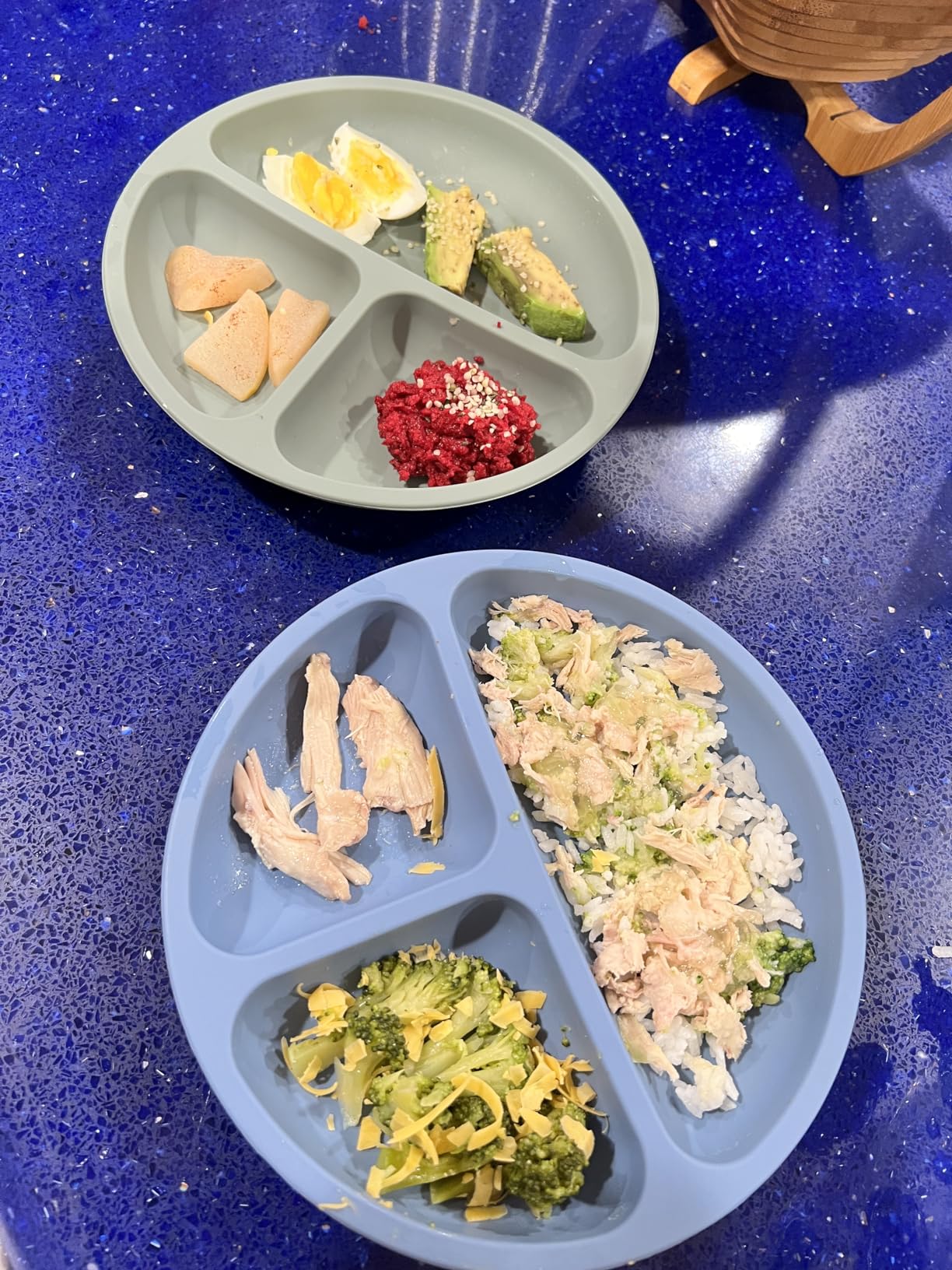 WeeSprout Suction Plates for Babies & Toddlers - 100% Silicone, Dinnerware Stays Put, Divided Design for Picky Eaters, Microwave & Dishwasher Friendly, 3 Pack customer photo 1